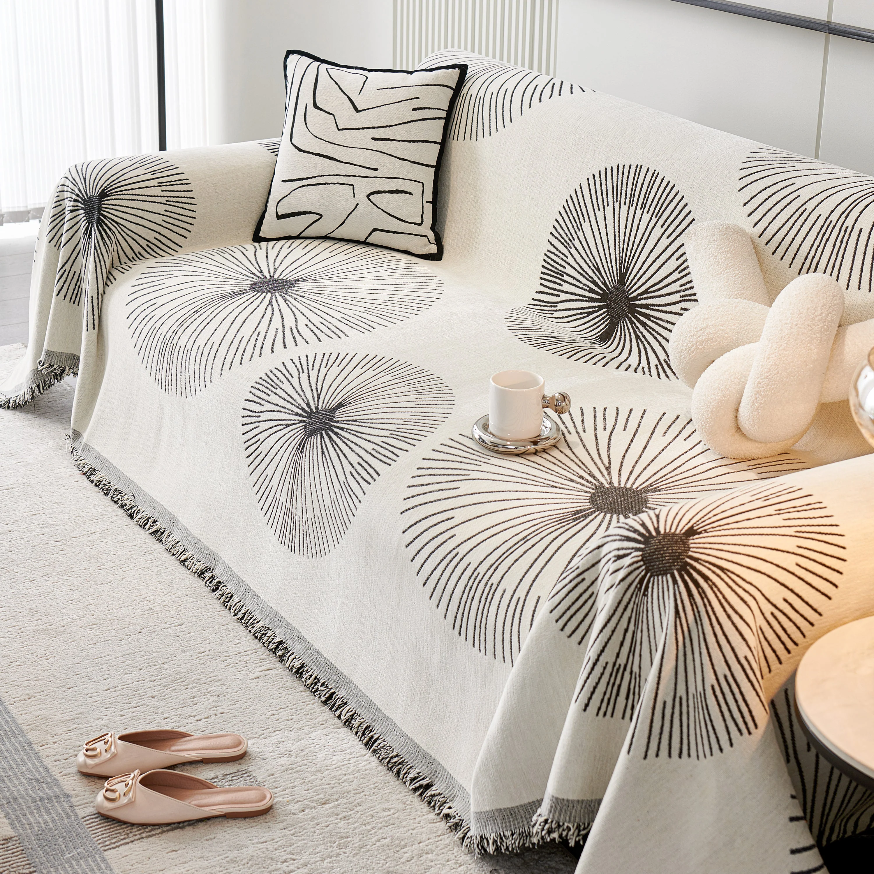 Dandelion Reversible Striped Couch Throw Cover for Living Room Pet Sofa Slipcovers Couch Protector - Image 85