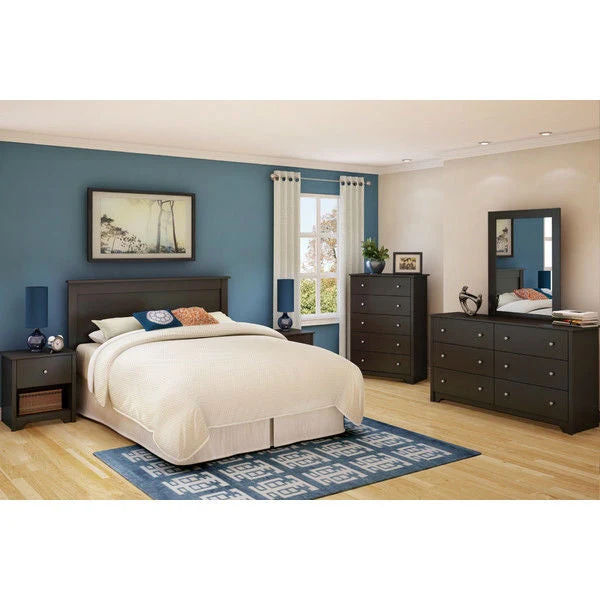 Dark Brown Chocolate Wood Finish 5-Drawer Bedroom Chest of Drawers - Image 2