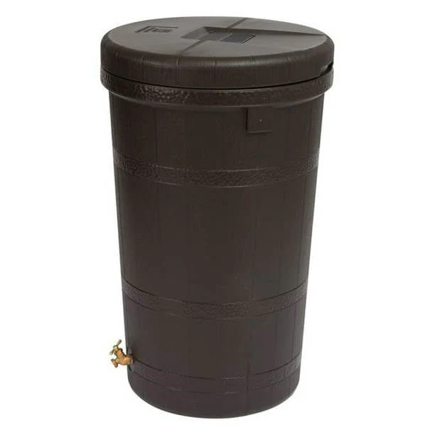 Dark Brown Single Spigot Eco 50-Gallon Rain Barrel - Image 2