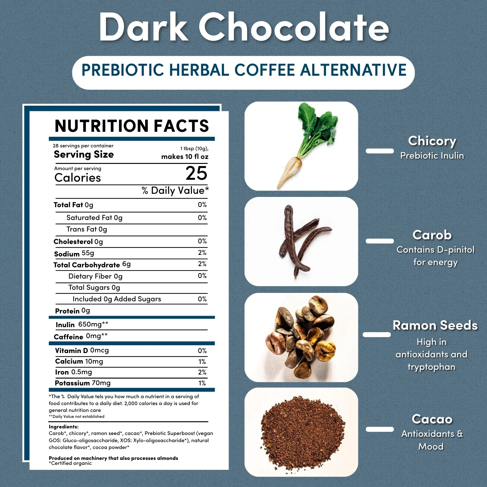 Dark Chocolate Prebiotic SuperBoost Herbal Coffee - Image 8