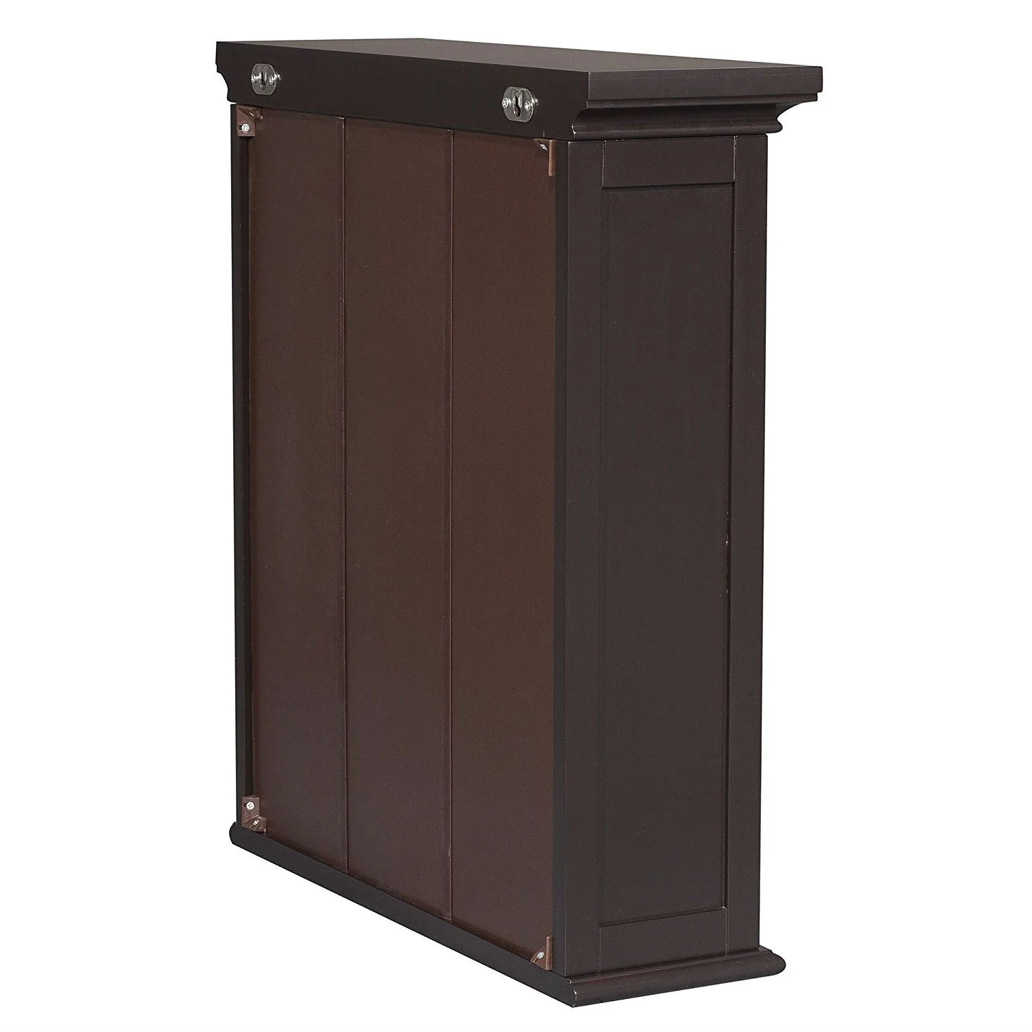 Dark Espresso 2-Door Bathroom Wall Cabinet with Open Shelf - Image 3