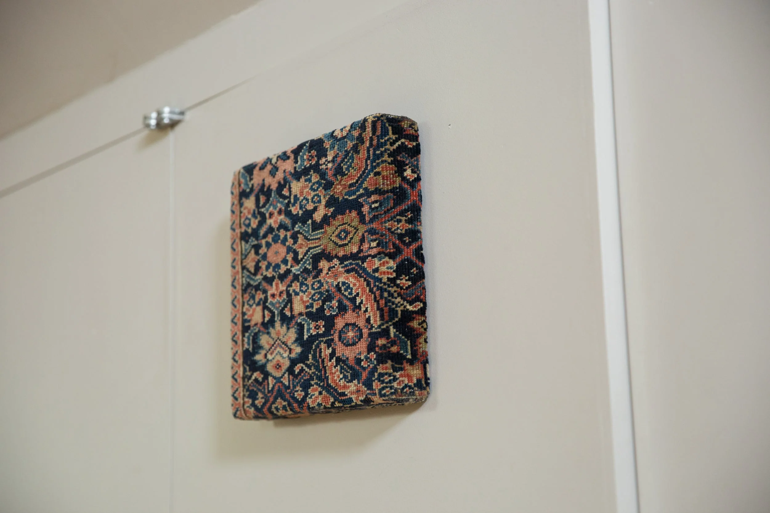 Decorative Cork Board Antique Fereghan Rug Fragment Art - Image 5