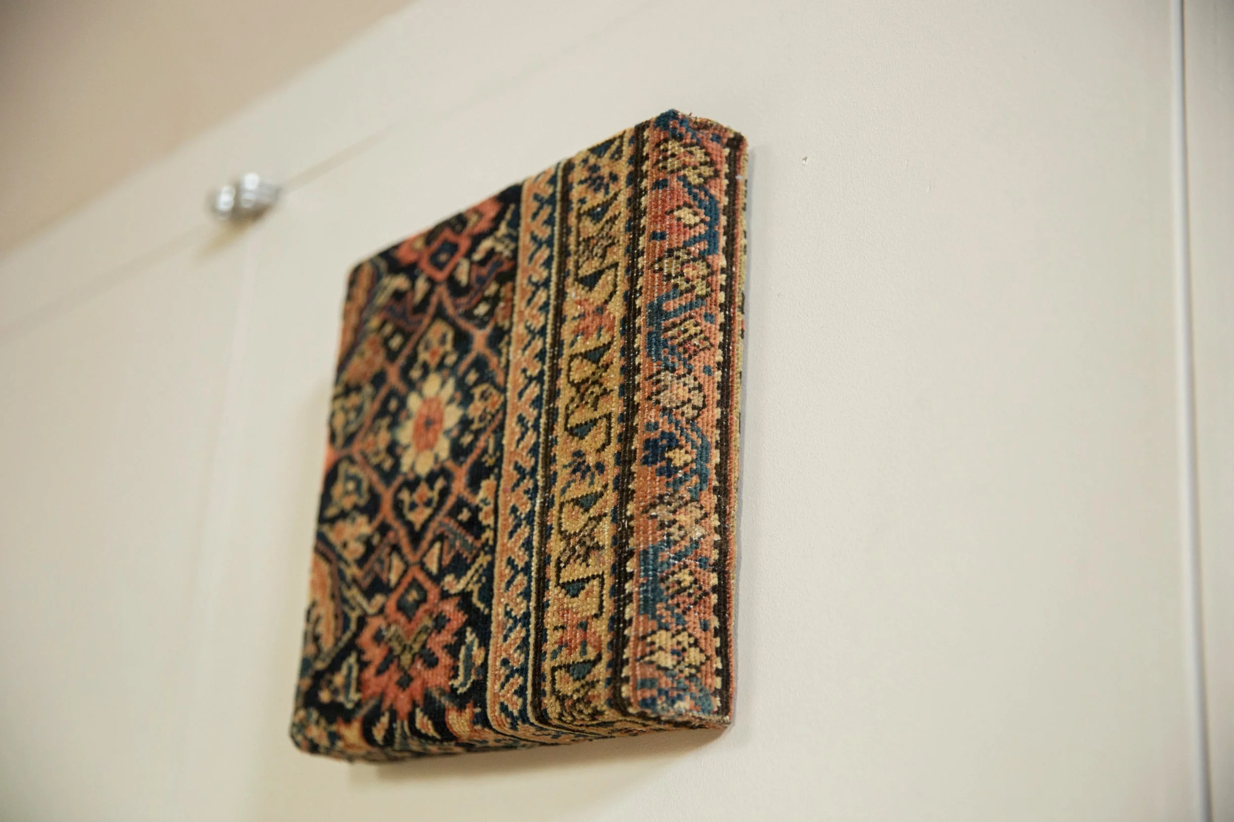 Decorative Cork Board Antique Fereghan Rug Fragment Art - Image 6