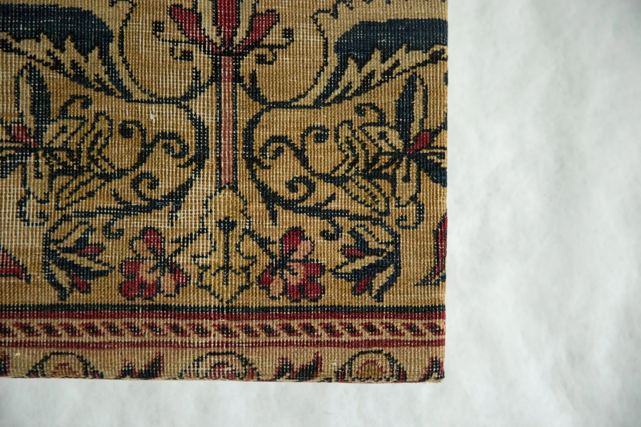 Decorative Cork Board Antique Kerman Rug Fragment Art - Image 2