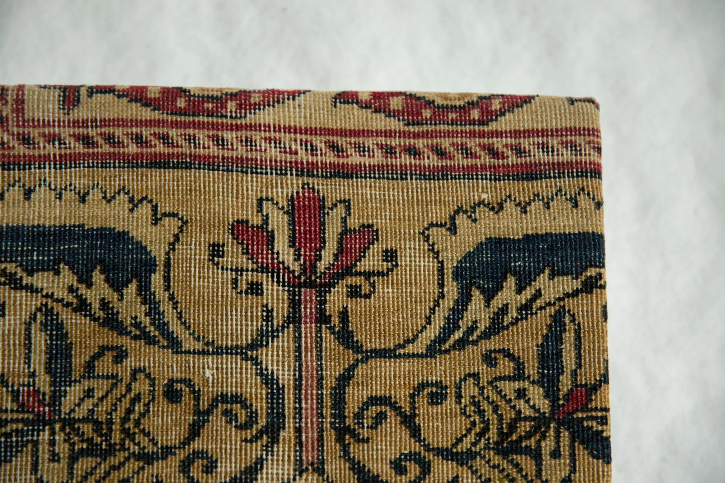 Decorative Cork Board Antique Kerman Rug Fragment Art - Image 3