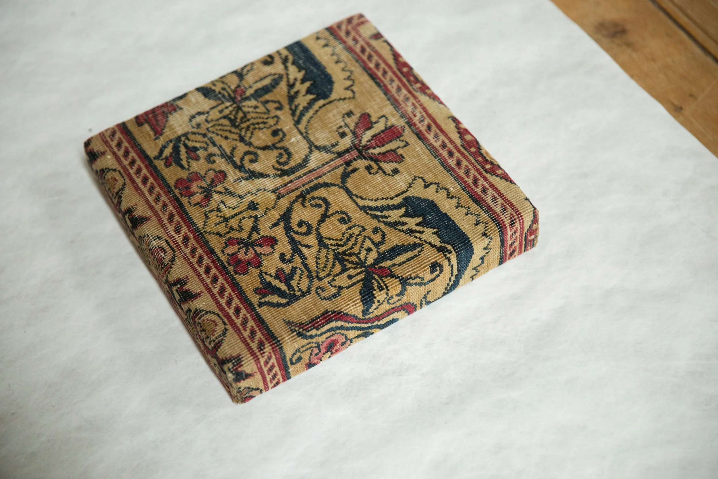Decorative Cork Board Antique Kerman Rug Fragment Art - Image 4