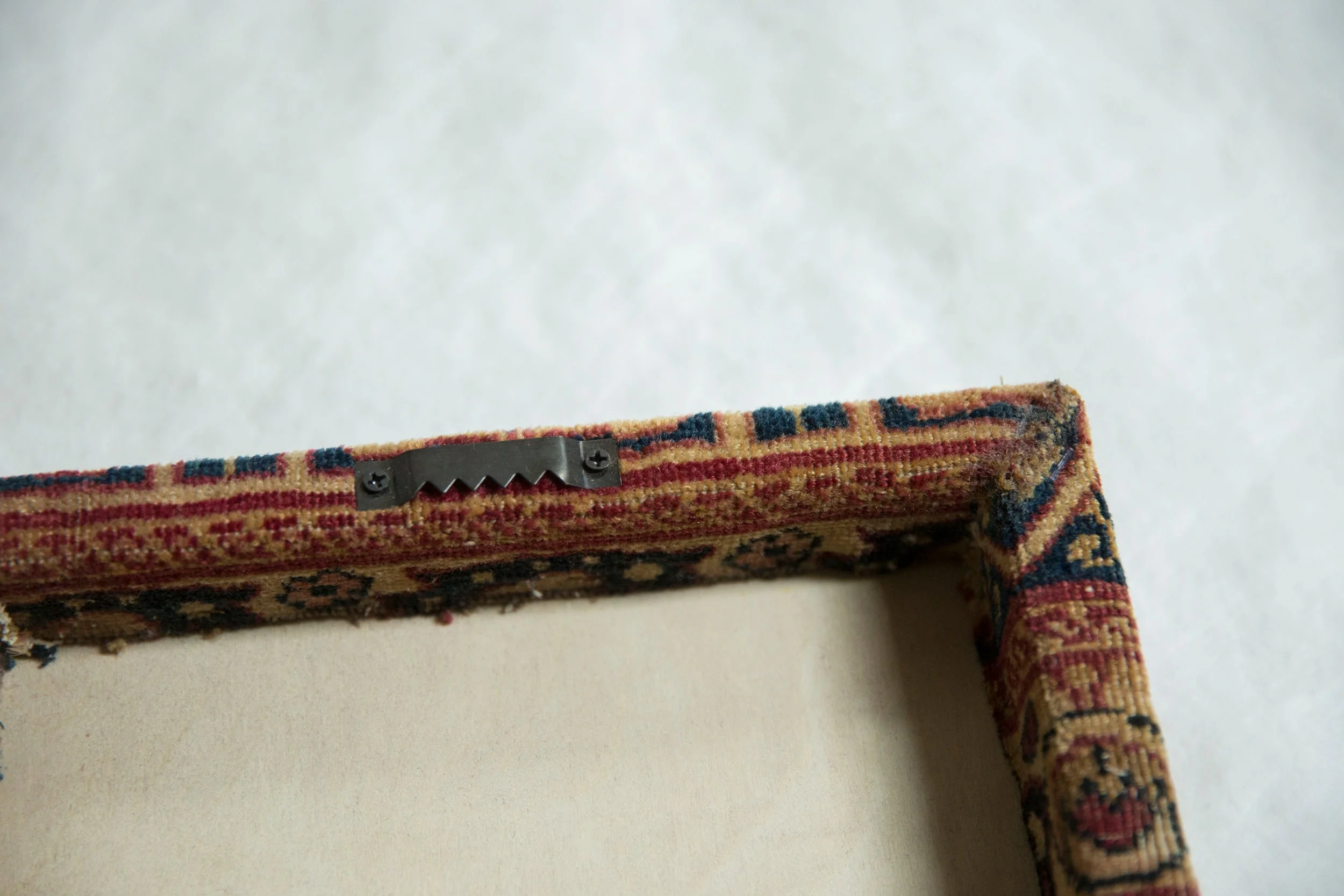 Decorative Cork Board Antique Kerman Rug Fragment Art - Image 3