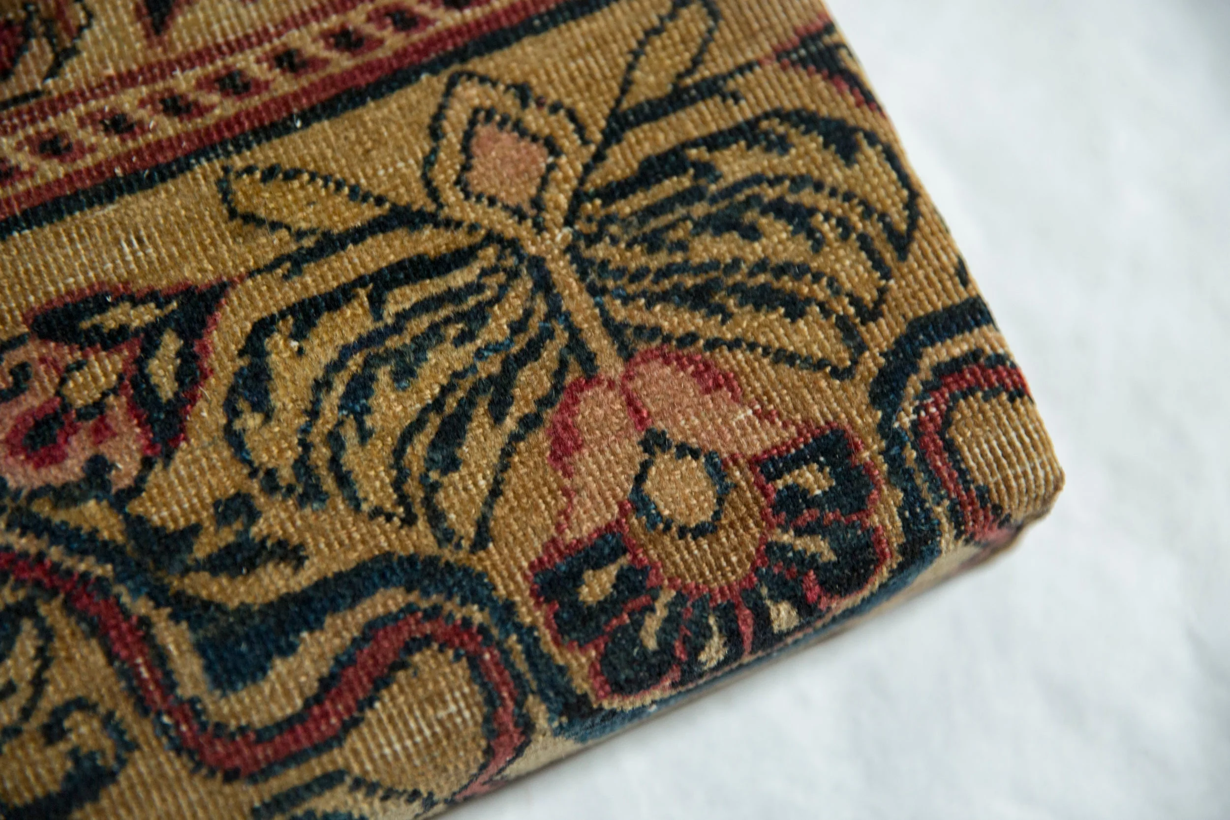 Decorative Cork Board Antique Kerman Rug Fragment Art - Image 4