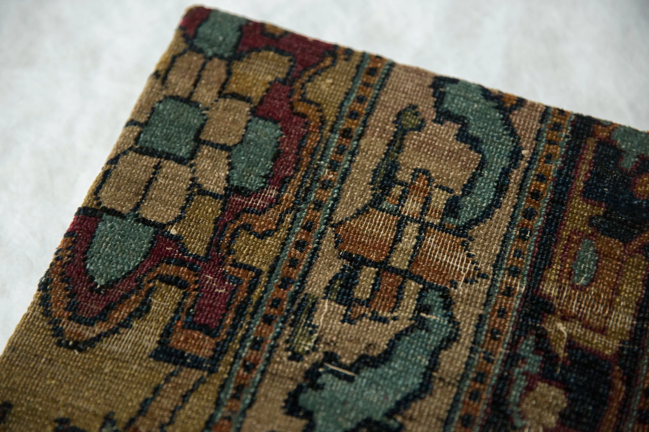 Decorative Cork Board Antique Kerman Rug Fragment Art - Image 3