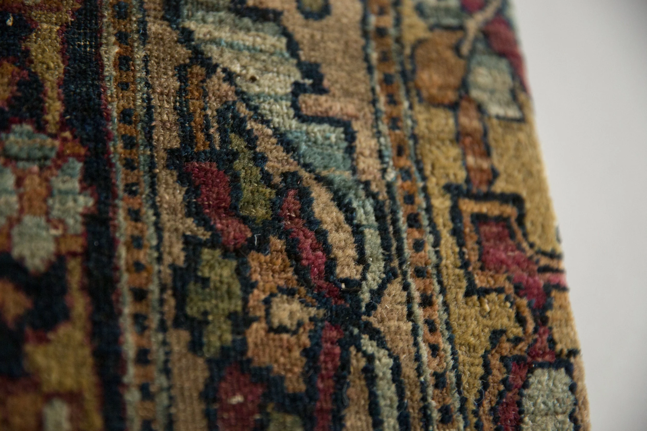 Decorative Cork Board Antique Kerman Rug Fragment Art - Image 6