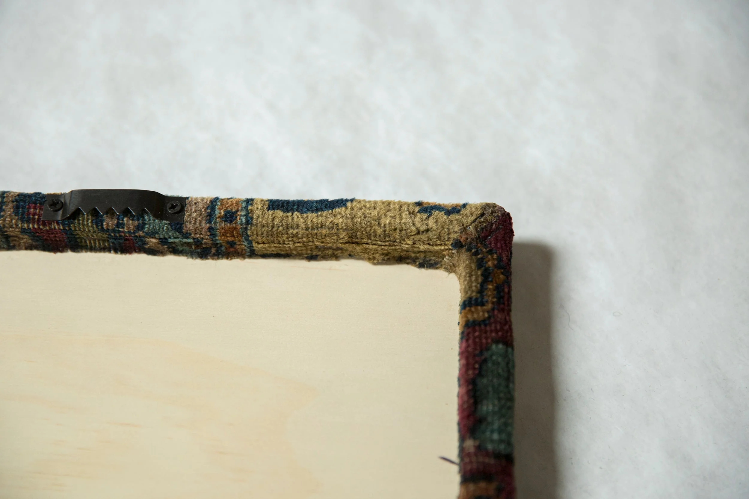 Decorative Cork Board Antique Kerman Rug Fragment Art - Image 4