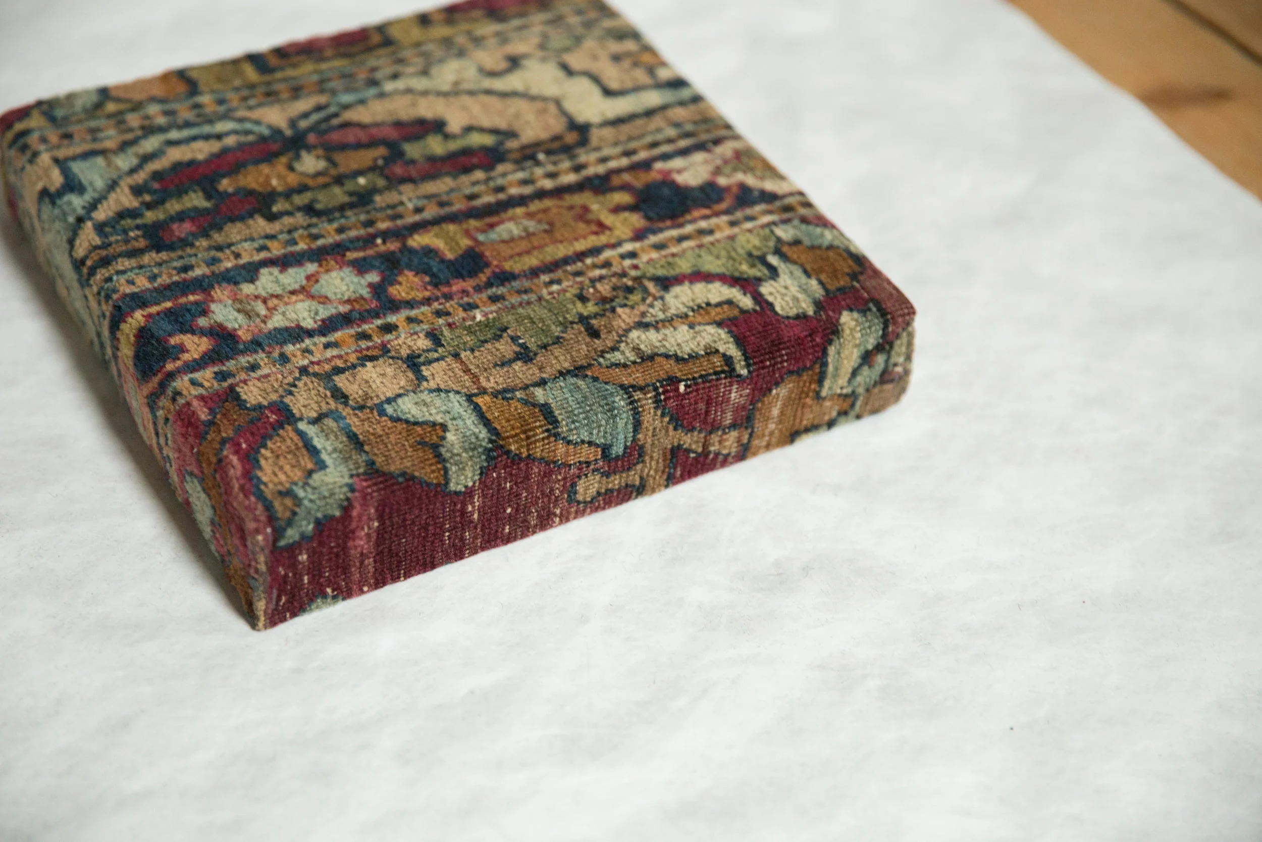 Decorative Cork Board Antique Kerman Rug Fragment Art - Image 3