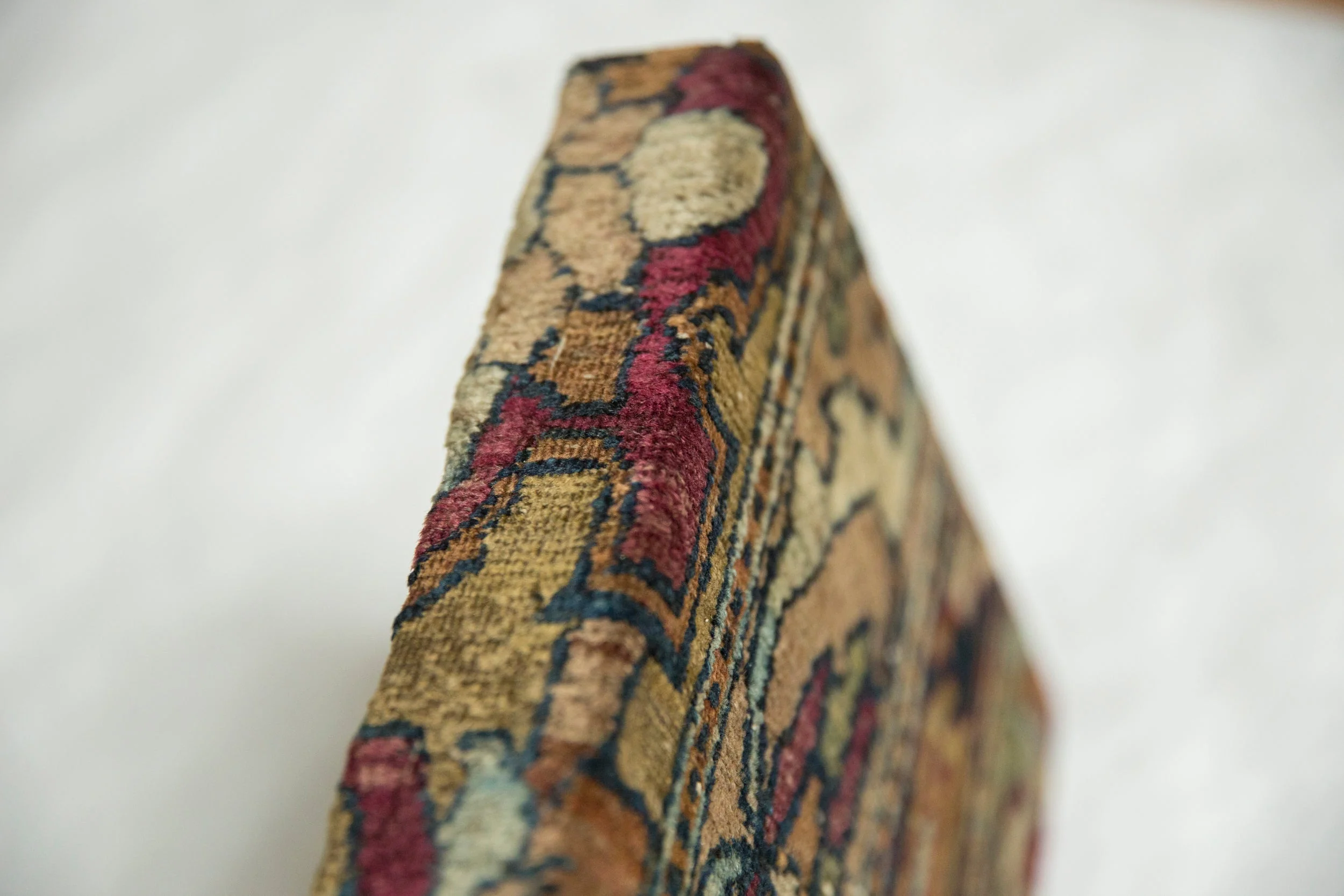 Decorative Cork Board Antique Kerman Rug Fragment Art - Image 4