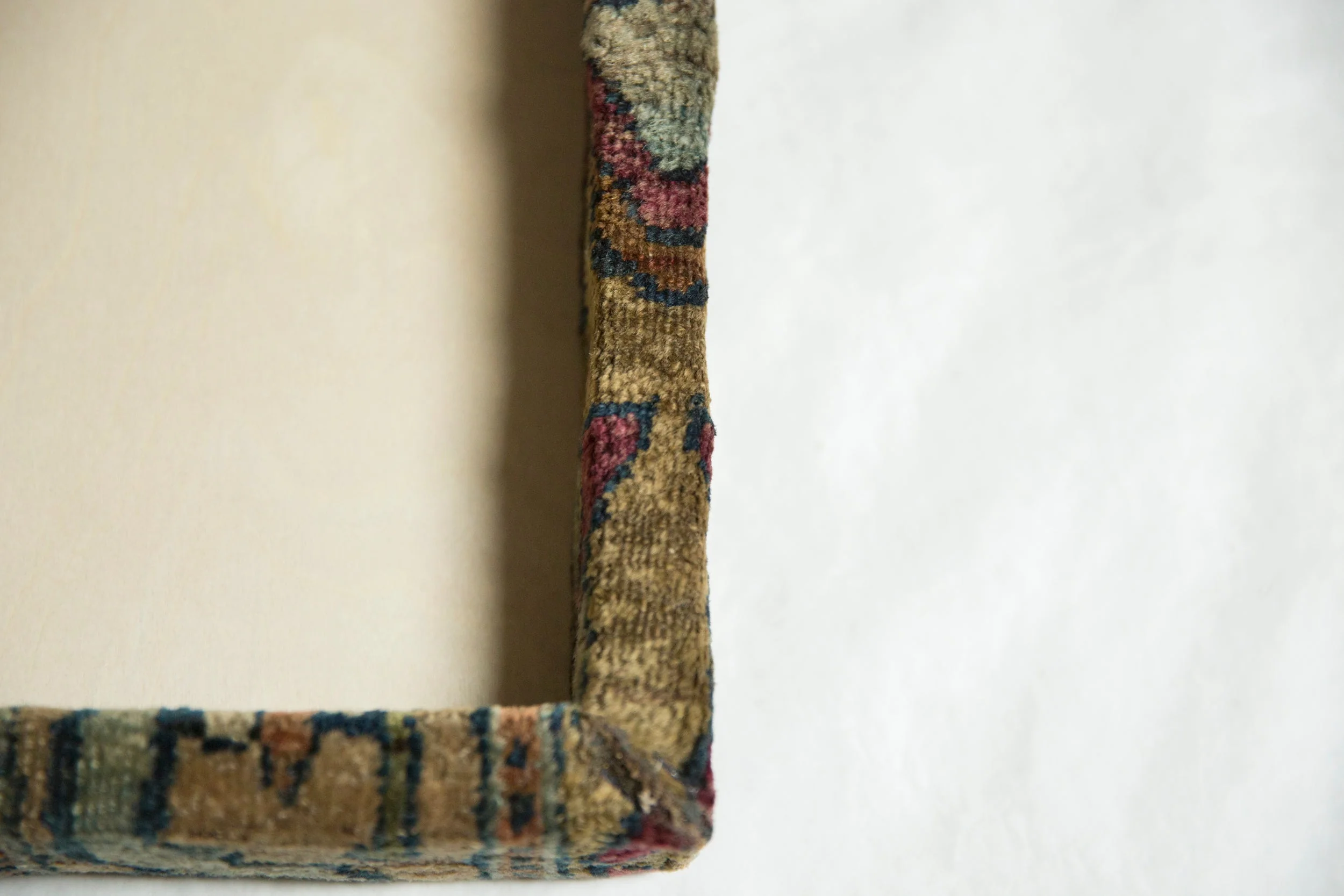 Decorative Cork Board Antique Kerman Rug Fragment Art - Image 6