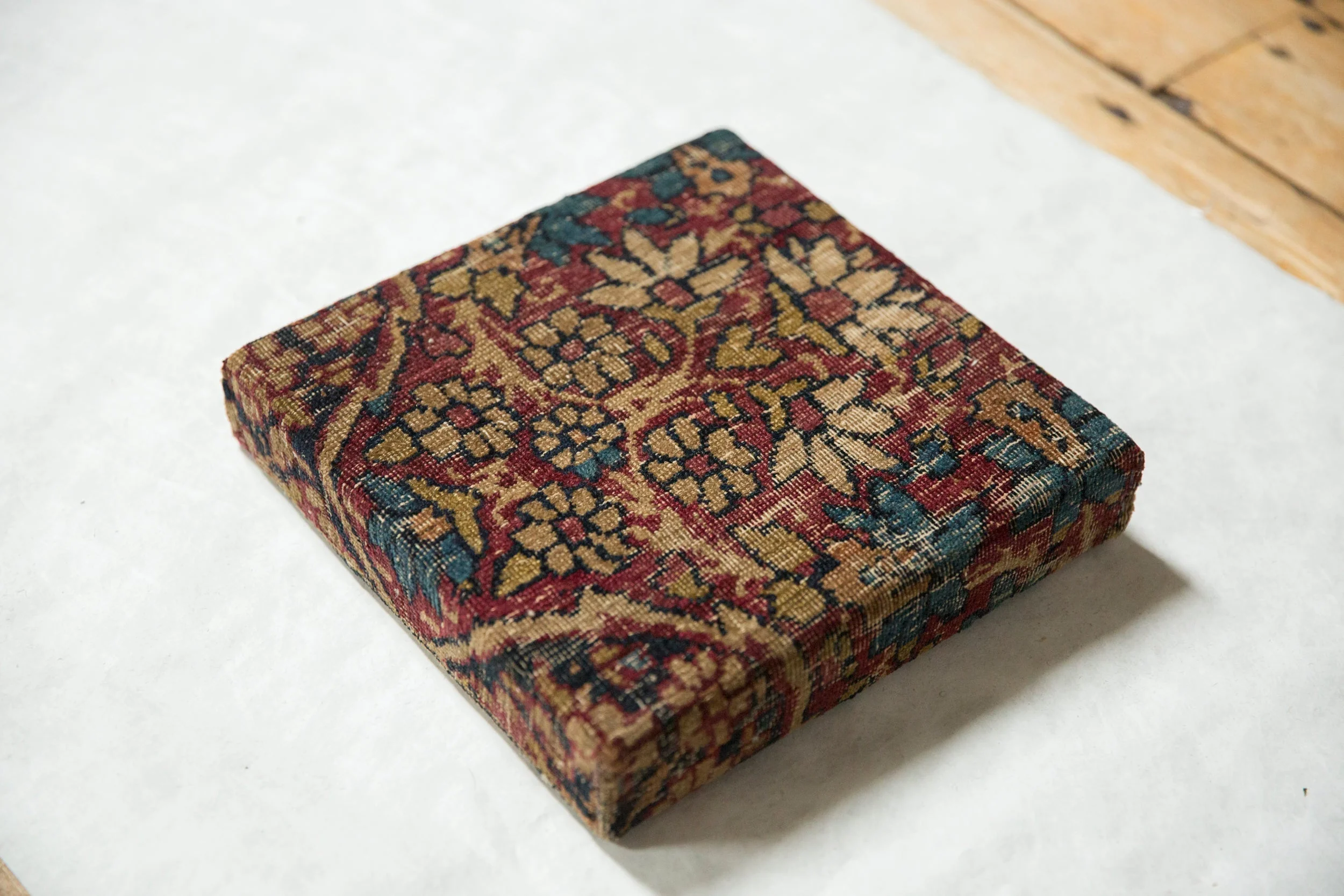 Decorative Cork Board Antique Kerman Rug Fragment Art - Image 2