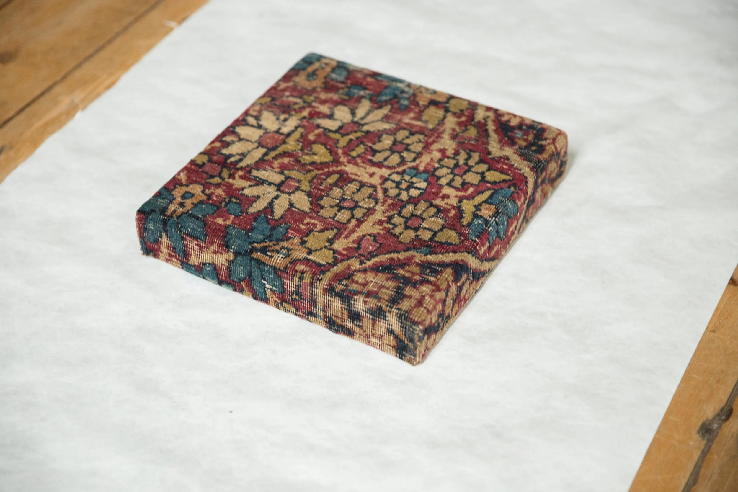 Decorative Cork Board Antique Kerman Rug Fragment Art - Image 3