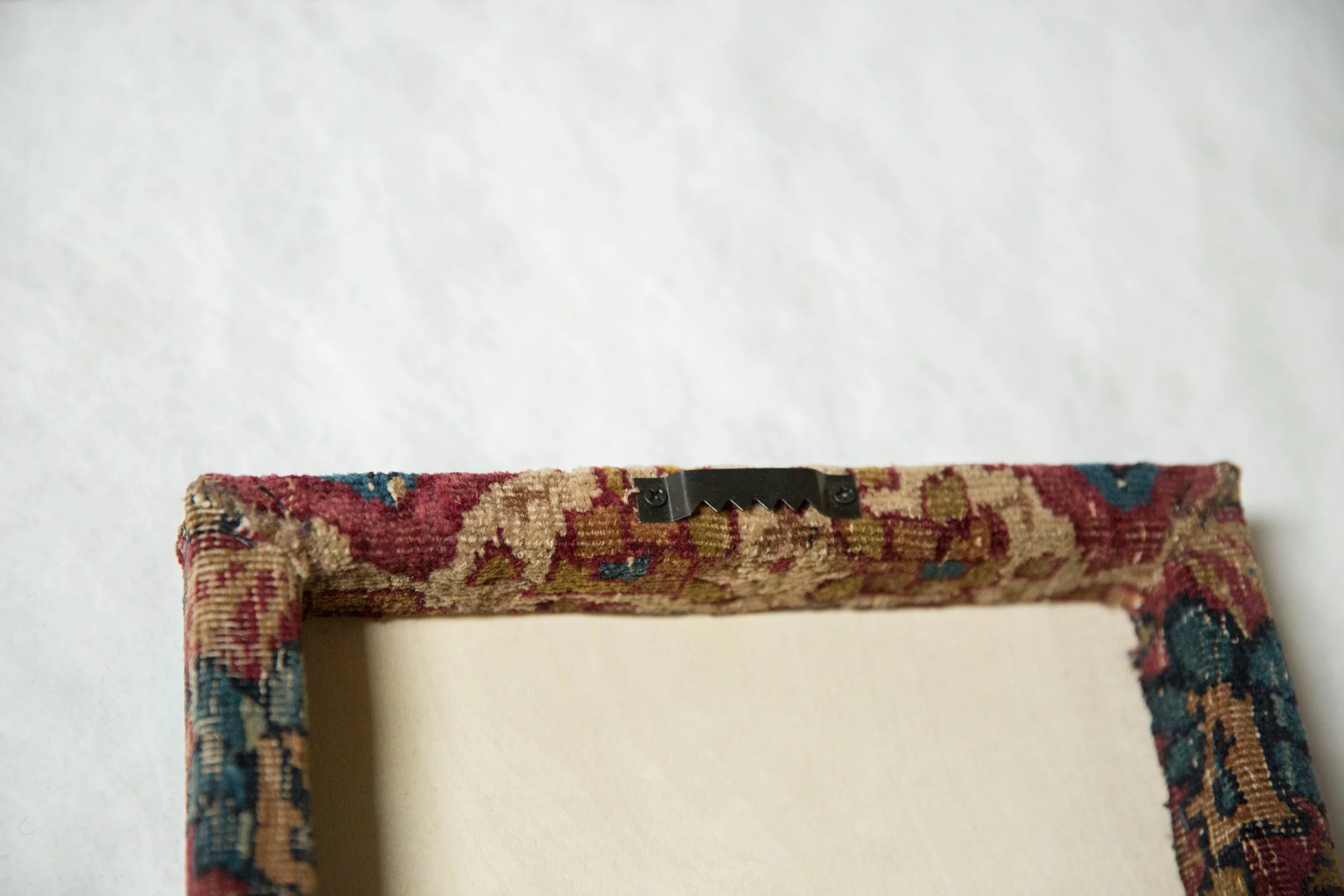 Decorative Cork Board Antique Kerman Rug Fragment Art - Image 6