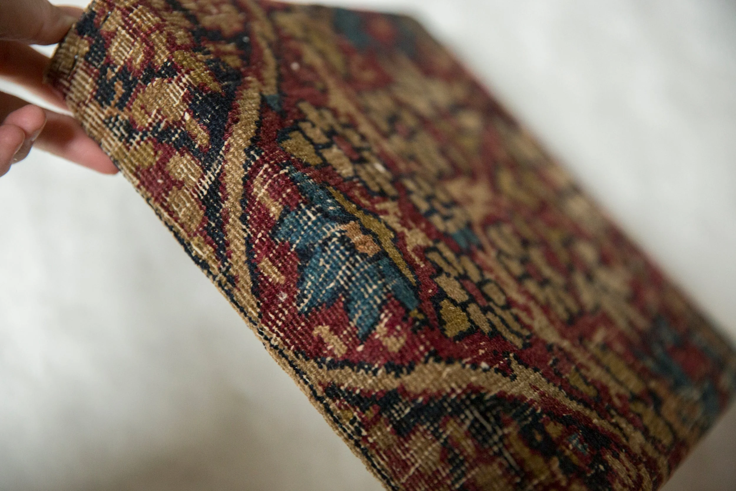 Decorative Cork Board Antique Kerman Rug Fragment Art - Image 7