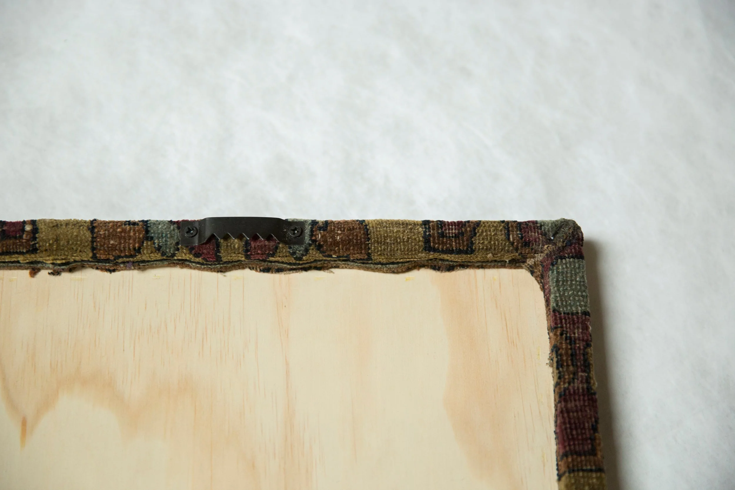 Decorative Cork Board Antique Kerman Rug Fragment Art - Image 6