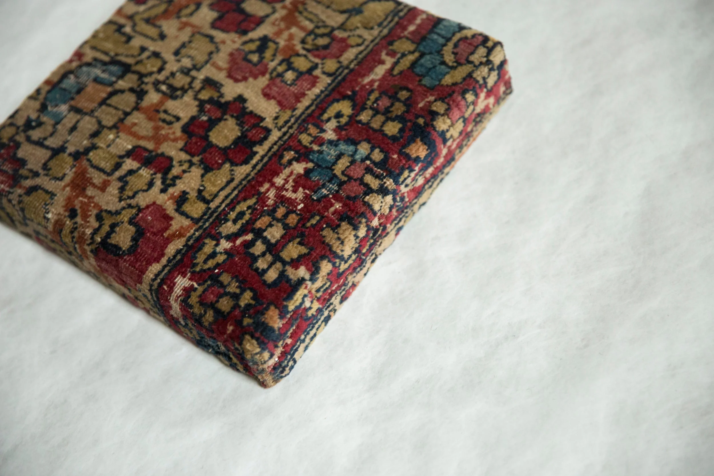 Decorative Cork Board Antique Kerman Rug Fragment Art - Image 2
