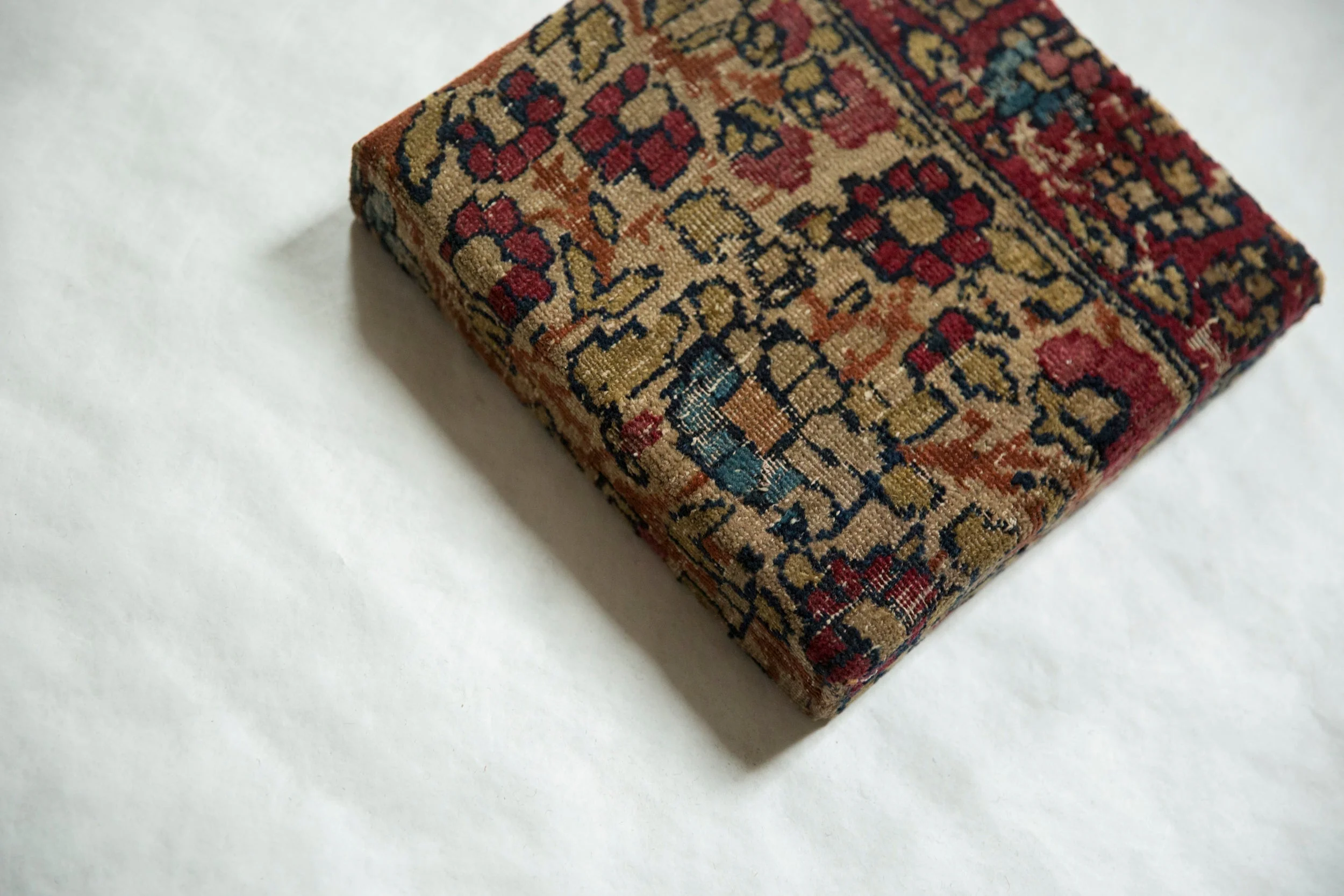 Decorative Cork Board Antique Kerman Rug Fragment Art - Image 3