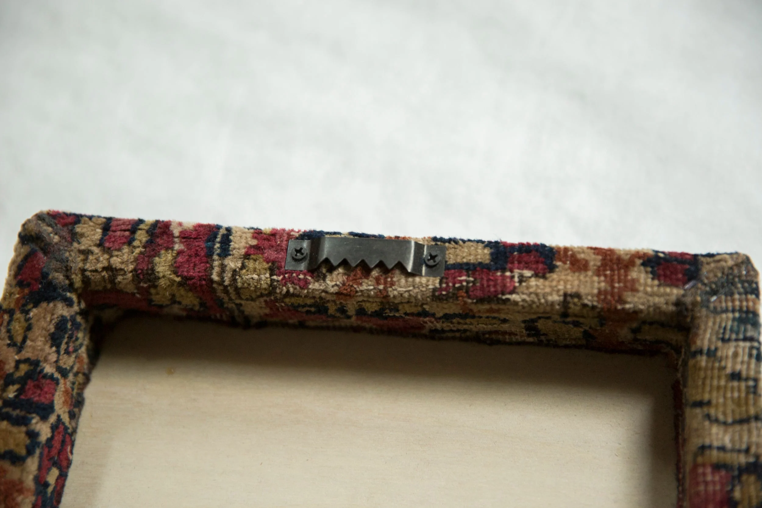 Decorative Cork Board Antique Kerman Rug Fragment Art - Image 4