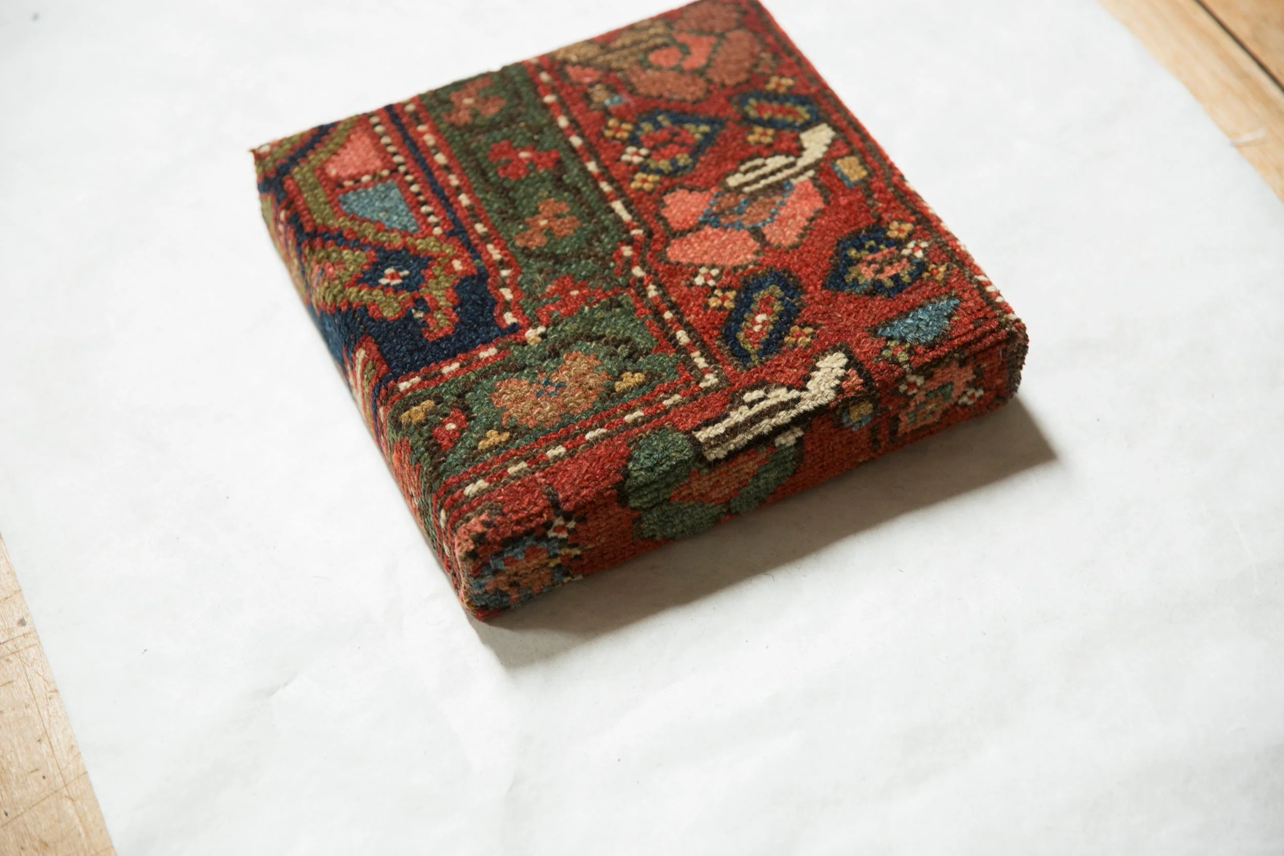 Decorative Cork Board Antique Kurdish Hamadan Rug Fragment Art - Image 2