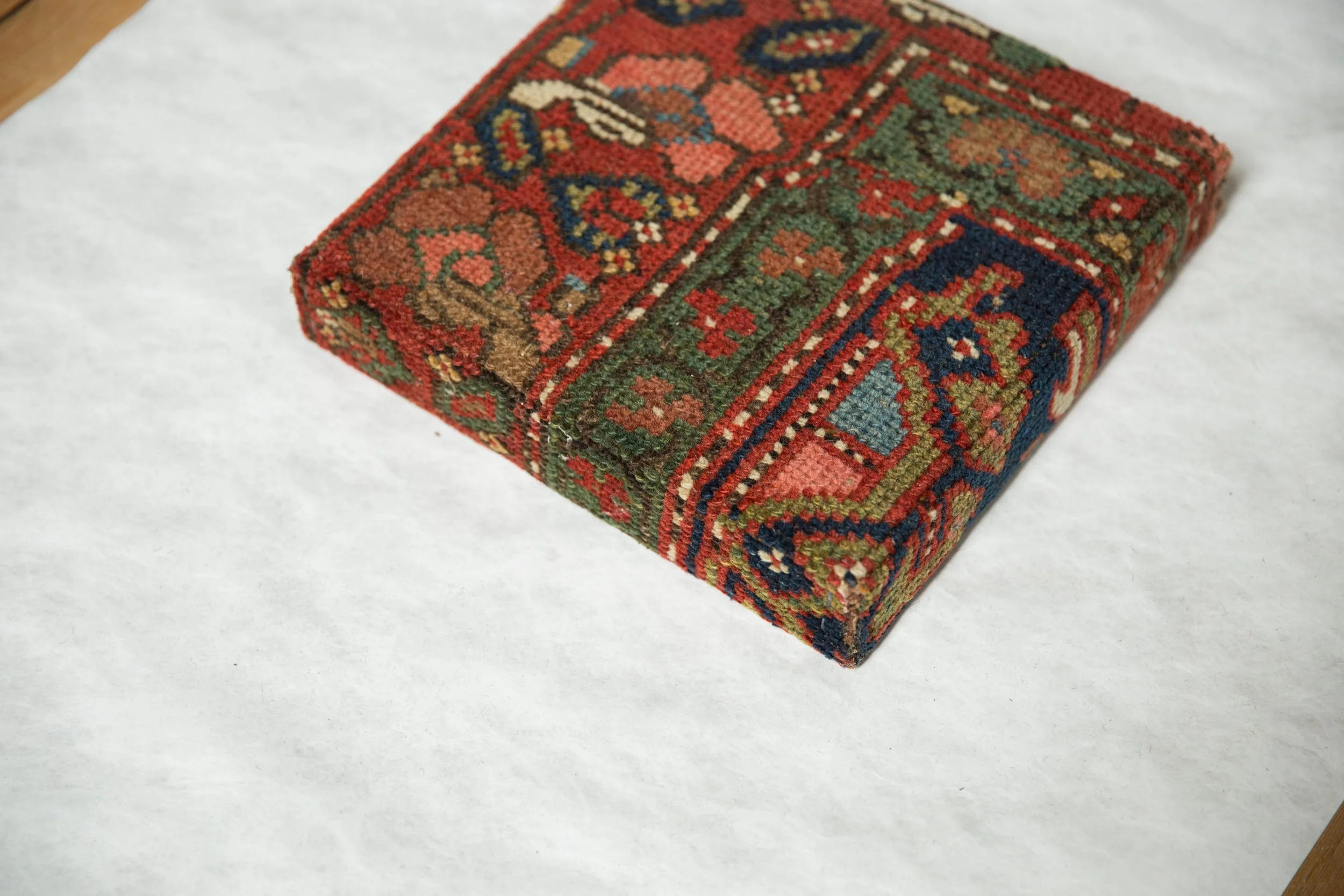 Decorative Cork Board Antique Kurdish Hamadan Rug Fragment Art - Image 3