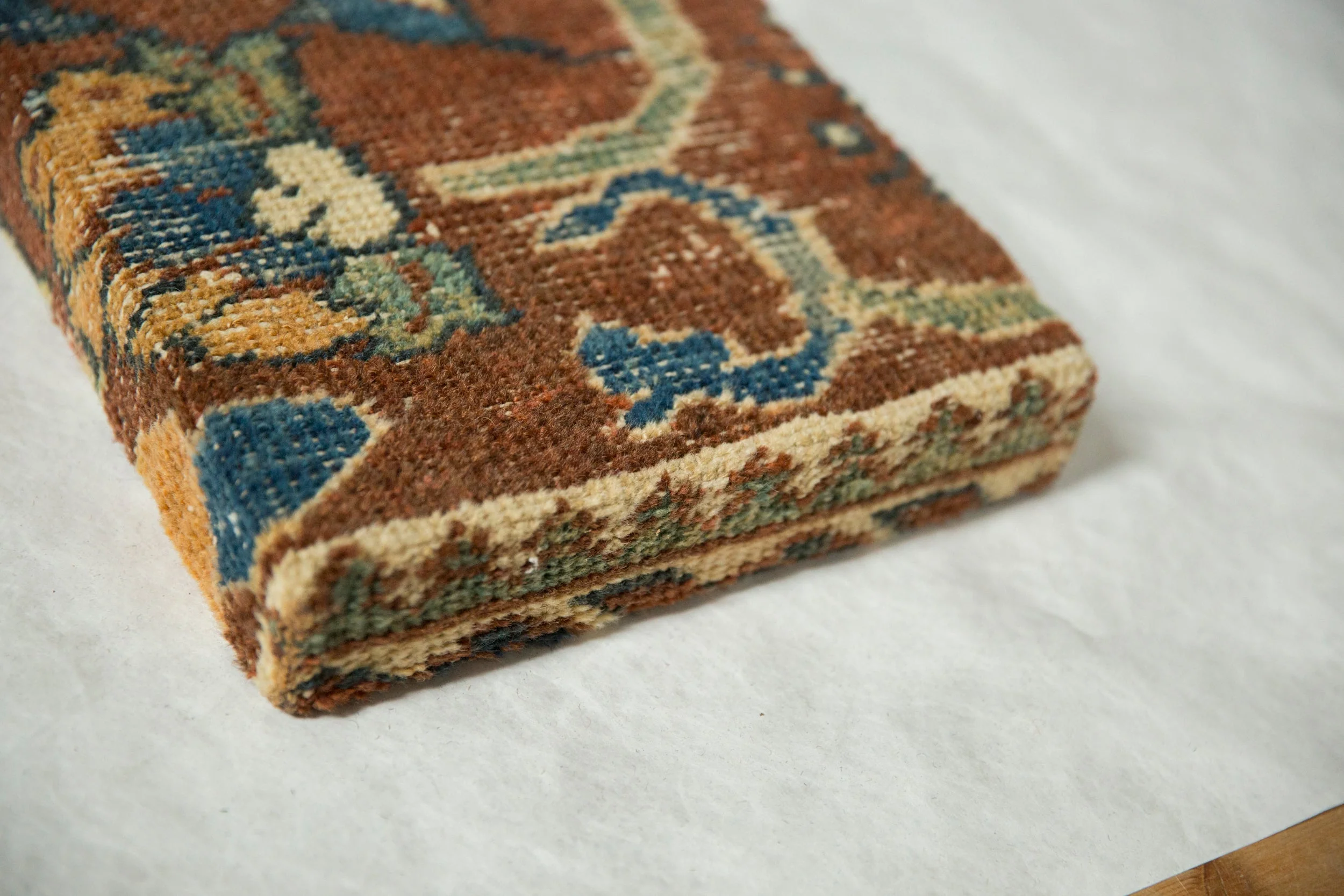 Decorative Cork Board Antique Ziegler Mahal Rug Fragment Art - Image 4