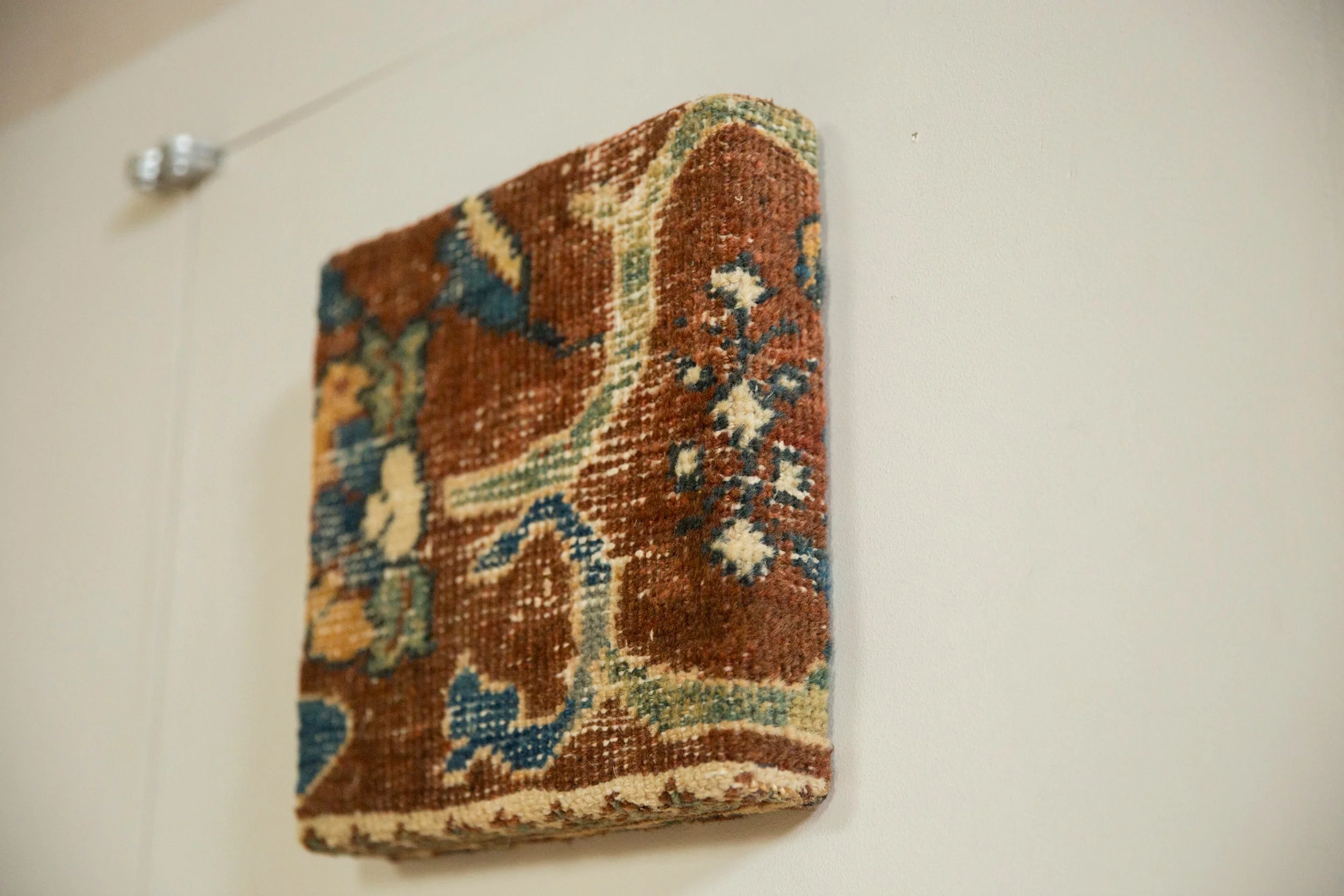 Decorative Cork Board Antique Ziegler Mahal Rug Fragment Art - Image 9