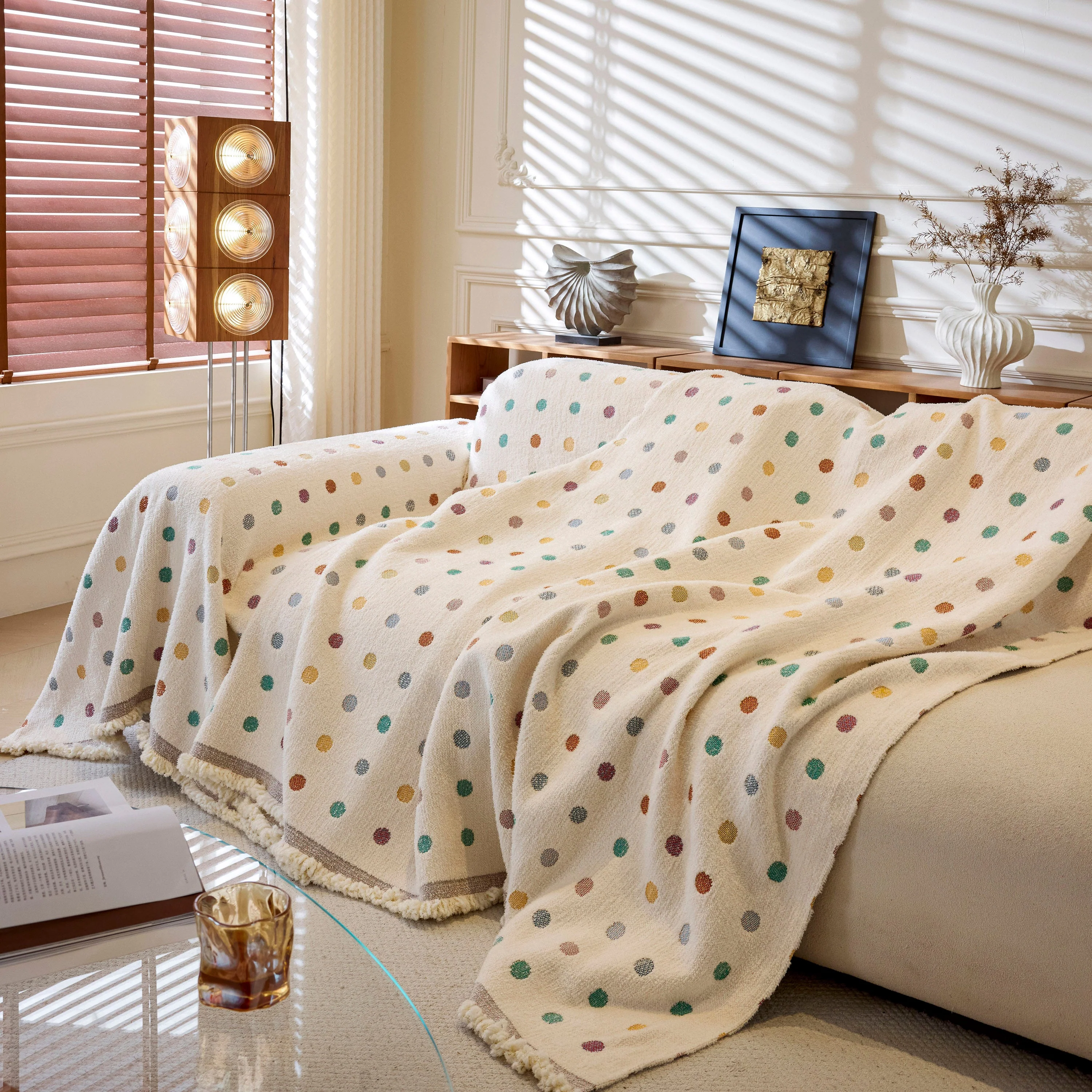 Decorative Plush Textured Woven Sofa Cover Throw, Cozy Soft Couch Protector Blanket - Image 15