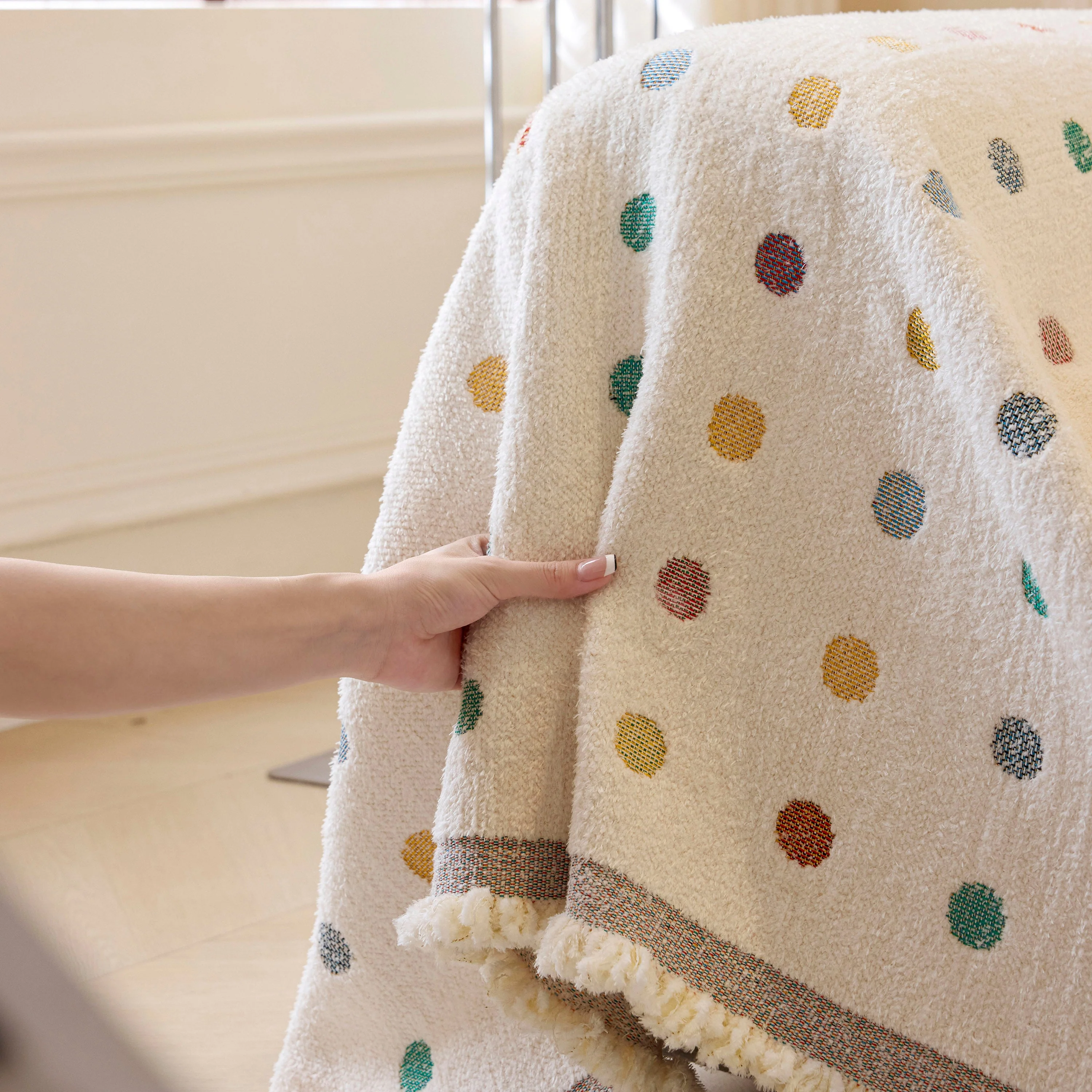 Decorative Plush Textured Woven Sofa Cover Throw, Cozy Soft Couch Protector Blanket - Image 17