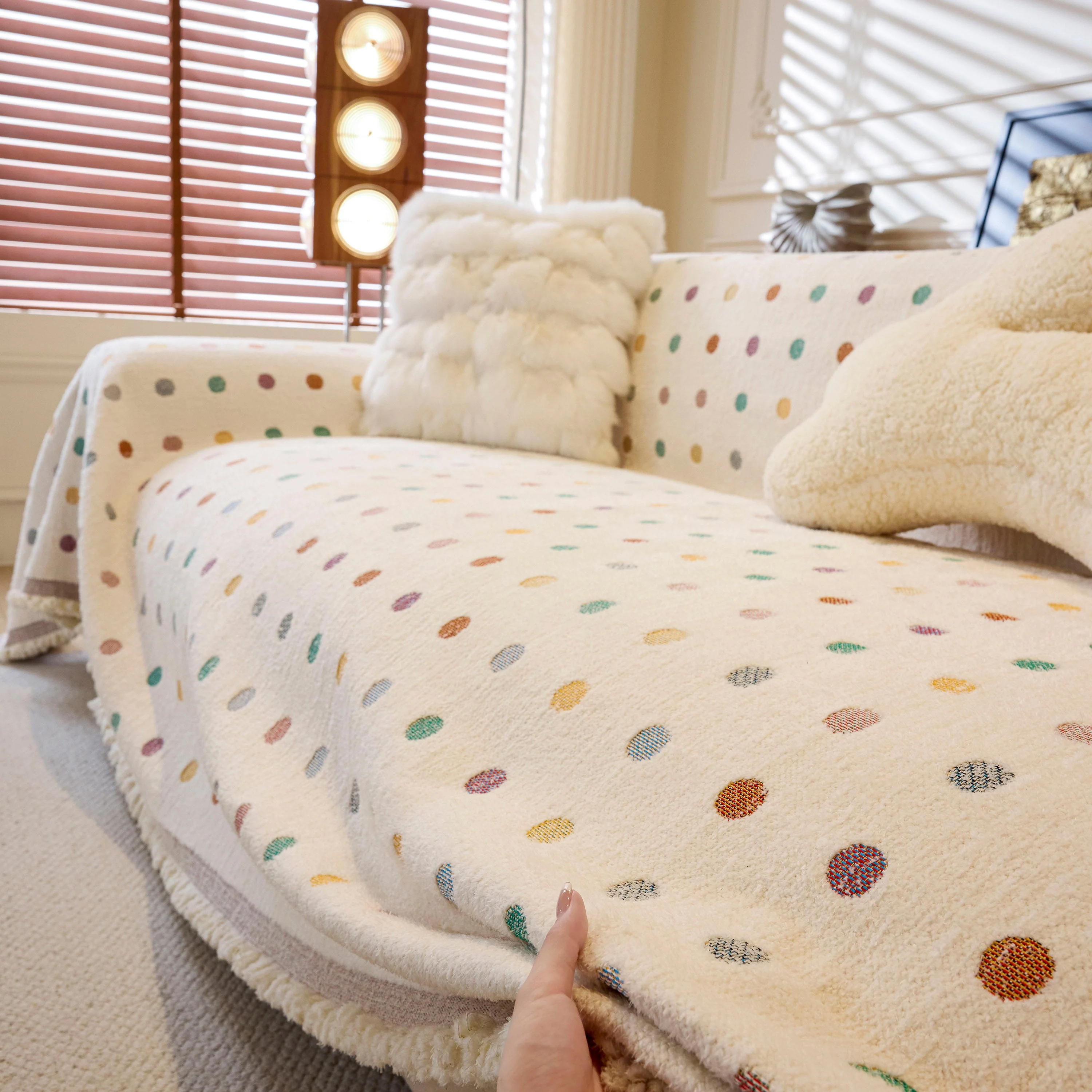 Decorative Plush Textured Woven Sofa Cover Throw, Cozy Soft Couch Protector Blanket - Image 18