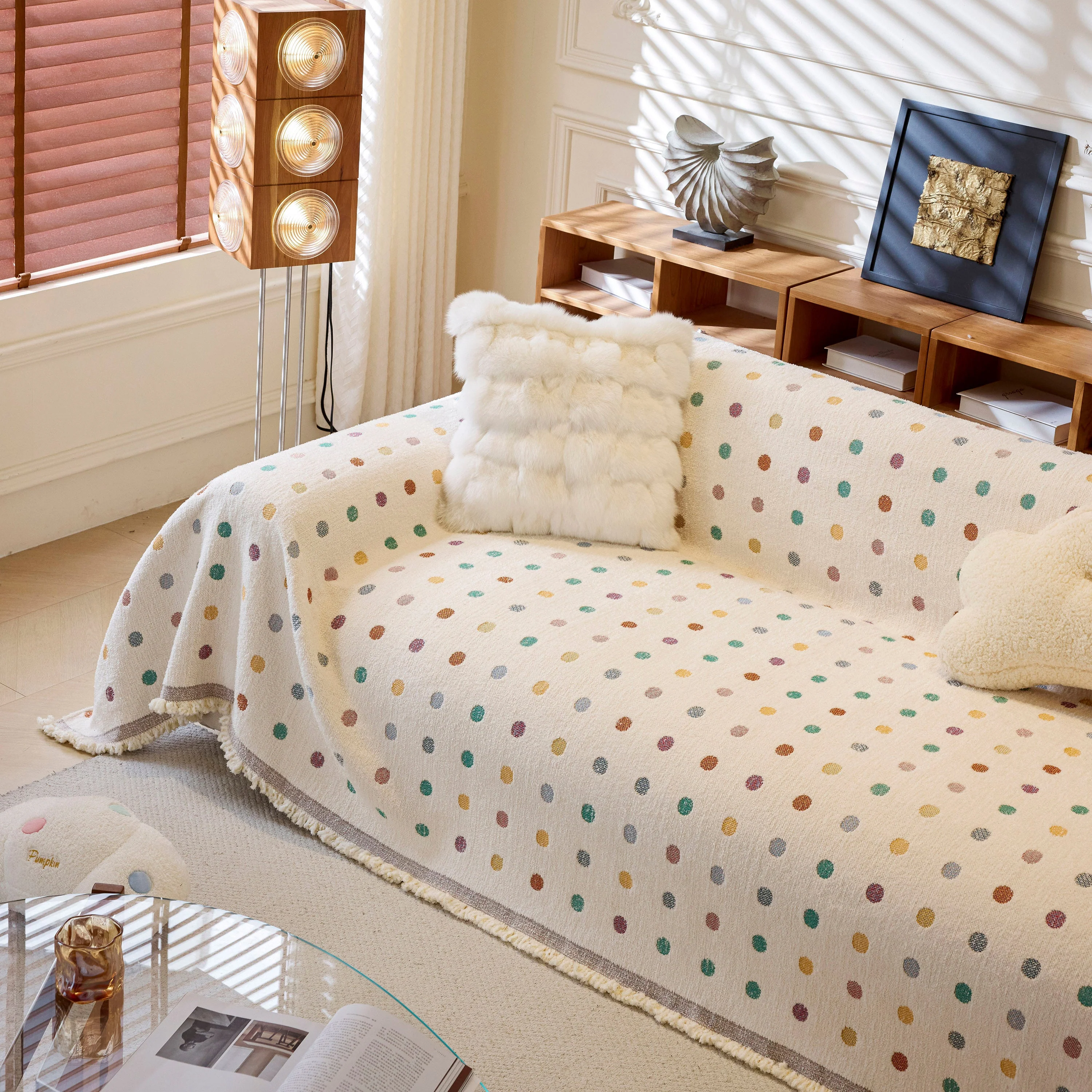 Decorative Plush Textured Woven Sofa Cover Throw, Cozy Soft Couch Protector Blanket - Image 19