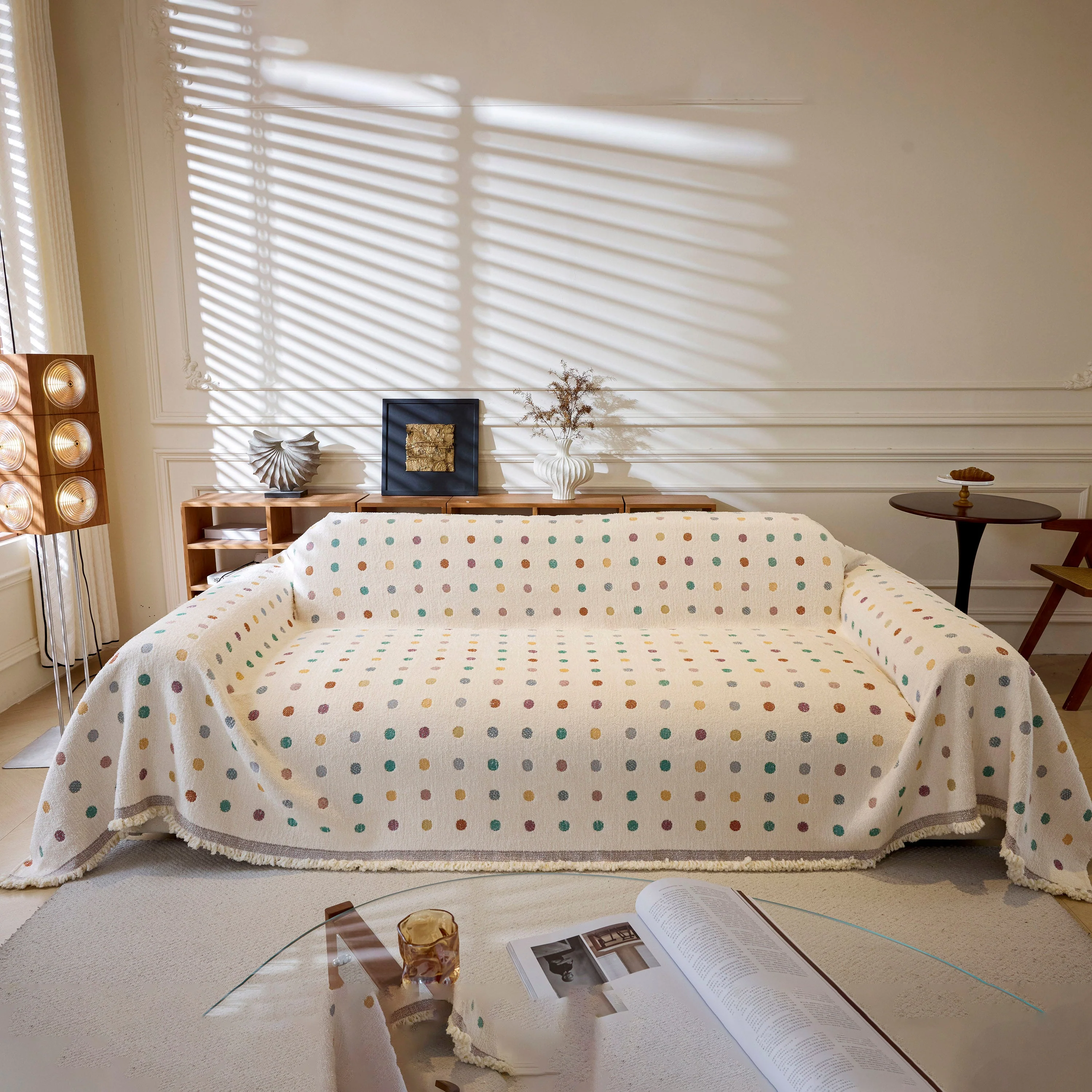 Decorative Plush Textured Woven Sofa Cover Throw, Cozy Soft Couch Protector Blanket - Image 2