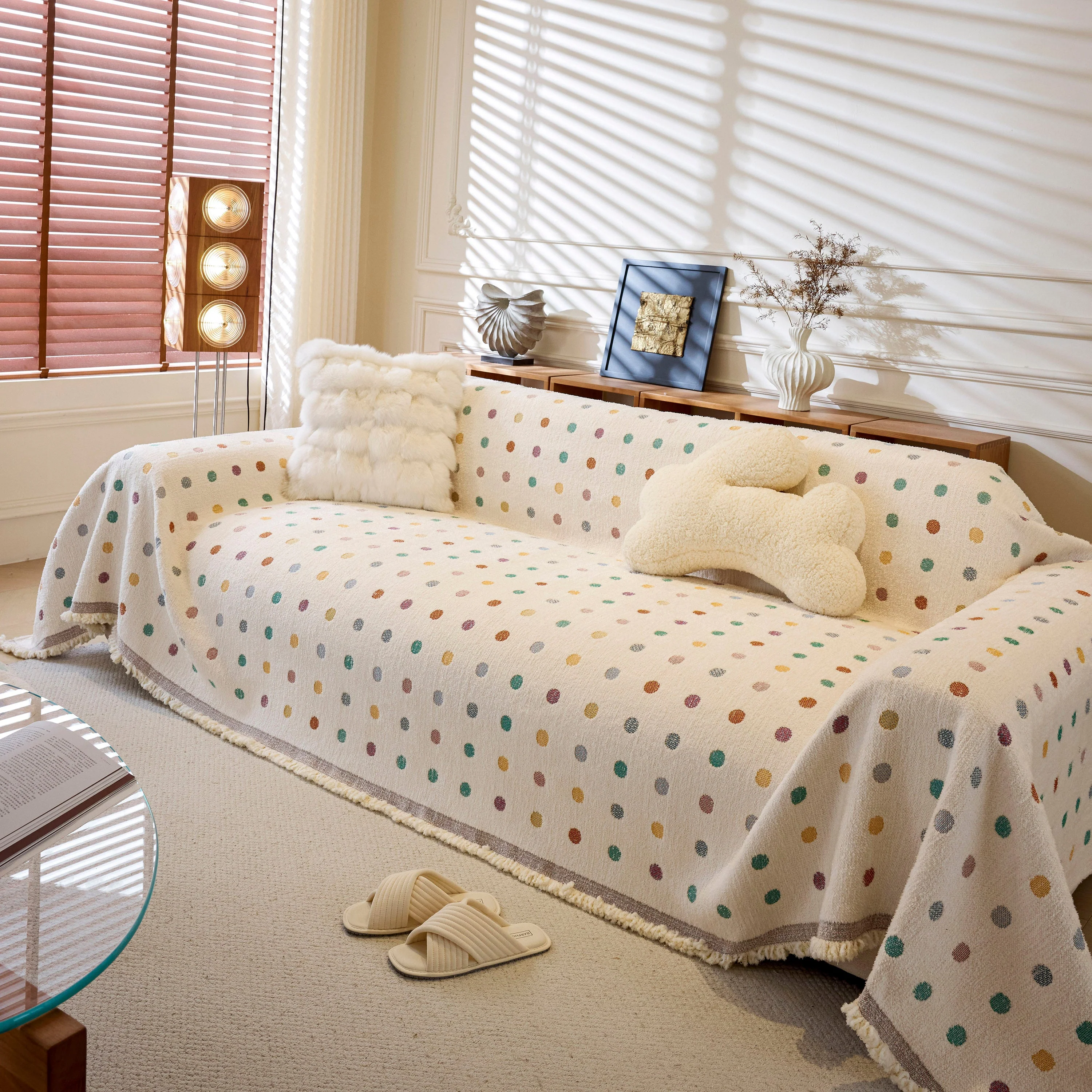 Decorative Plush Textured Woven Sofa Cover Throw, Cozy Soft Couch Protector Blanket - Image 20