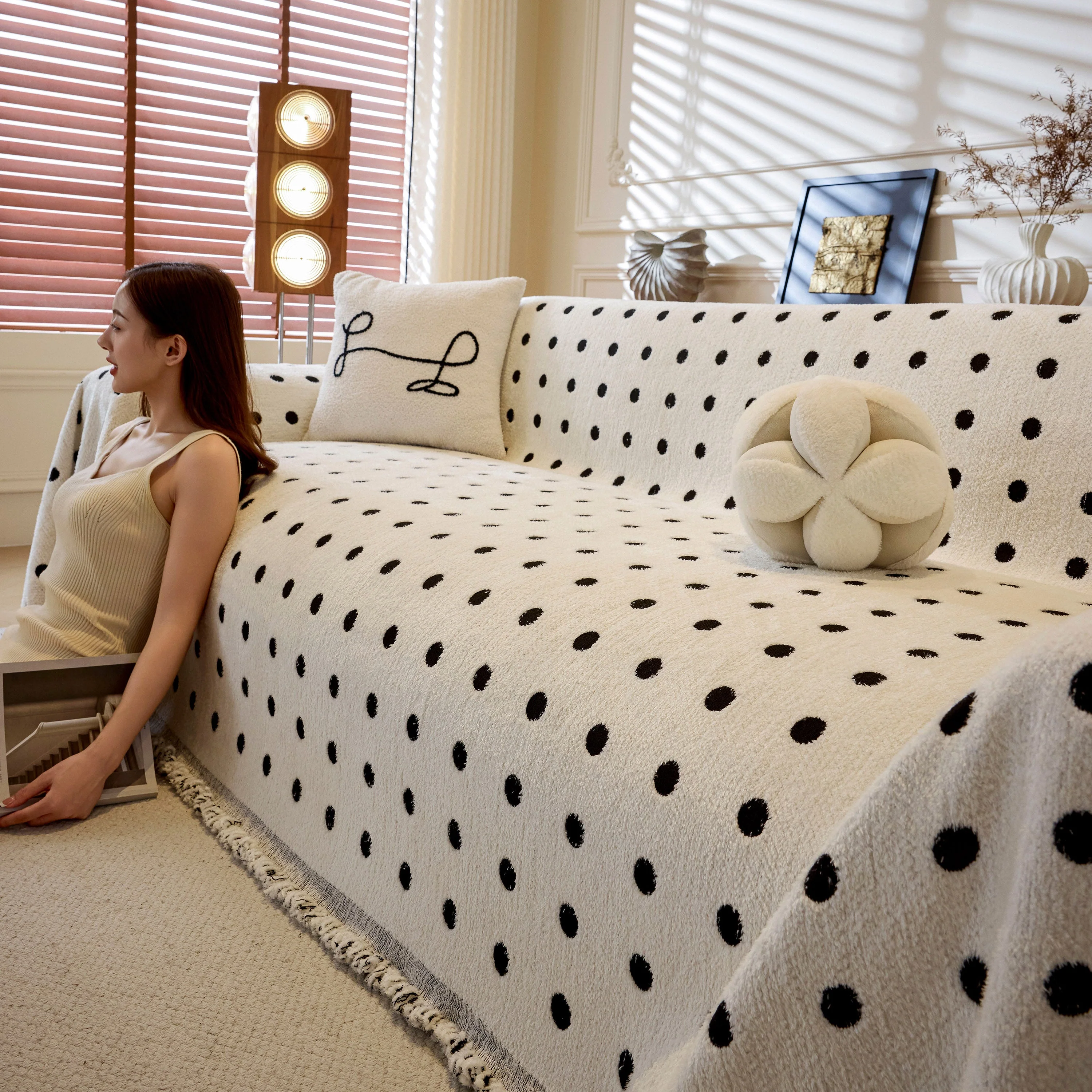 Decorative Plush Textured Woven Sofa Cover Throw, Cozy Soft Couch Protector Blanket - Image 23