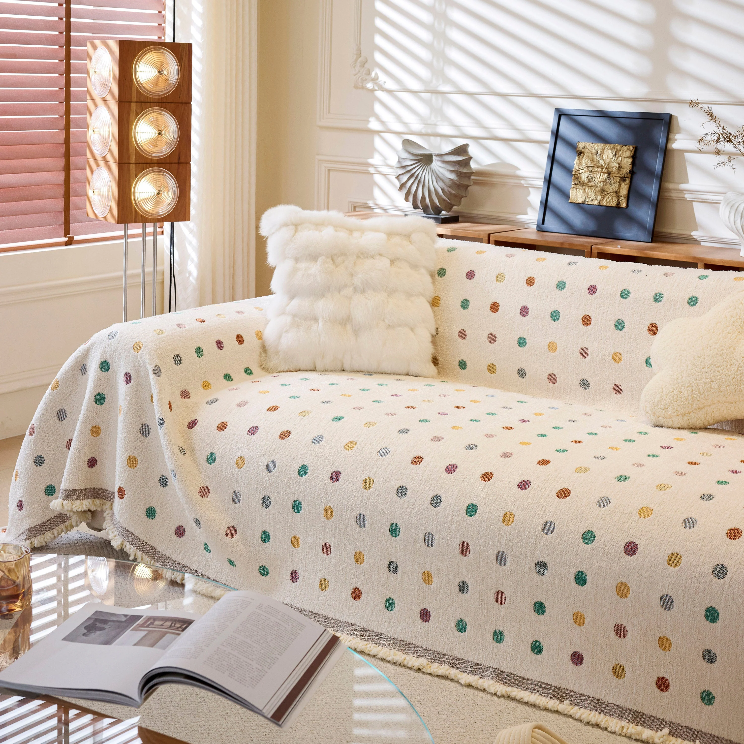 Decorative Plush Textured Woven Sofa Cover Throw, Cozy Soft Couch Protector Blanket - Image 4