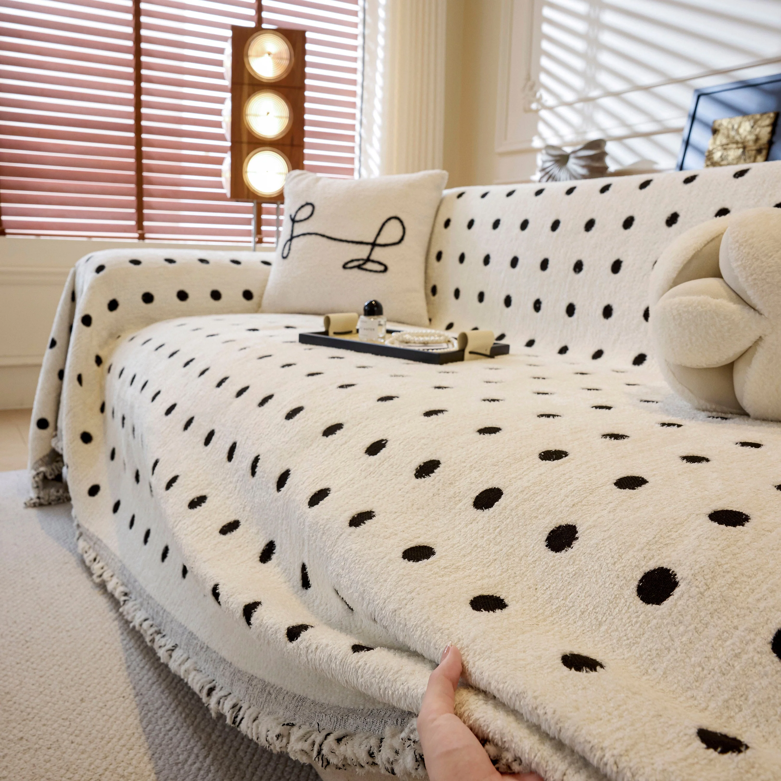 Decorative Plush Textured Woven Sofa Cover Throw, Cozy Soft Couch Protector Blanket - Image 42