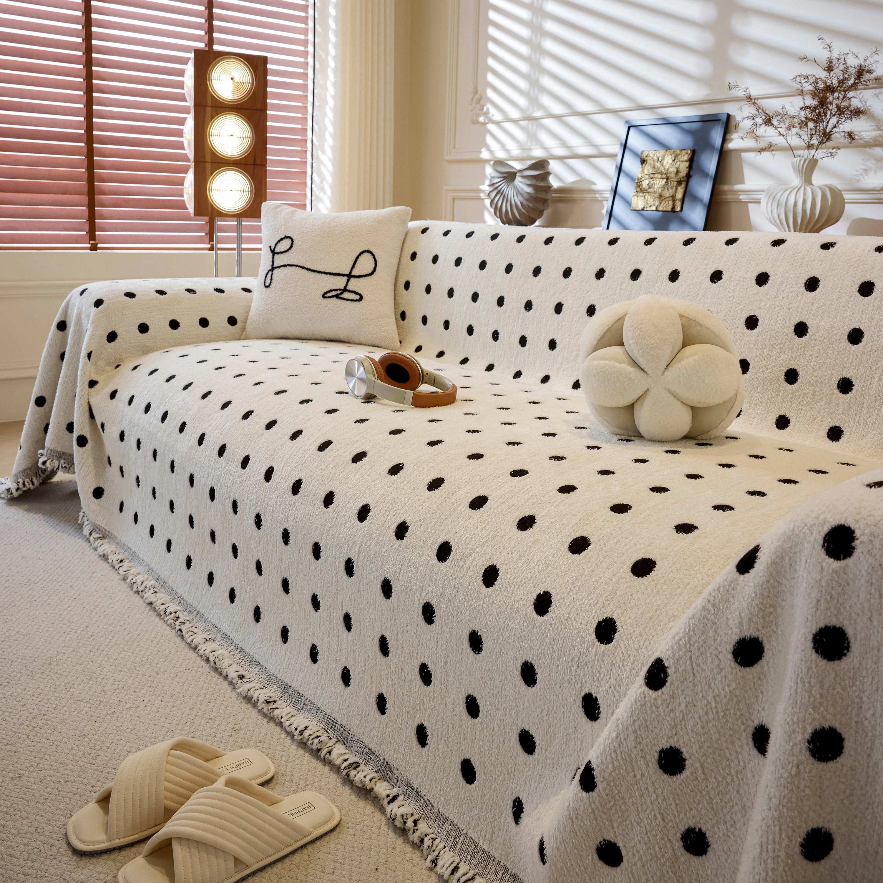 Decorative Plush Textured Woven Sofa Cover Throw, Cozy Soft Couch Protector Blanket - Image 45