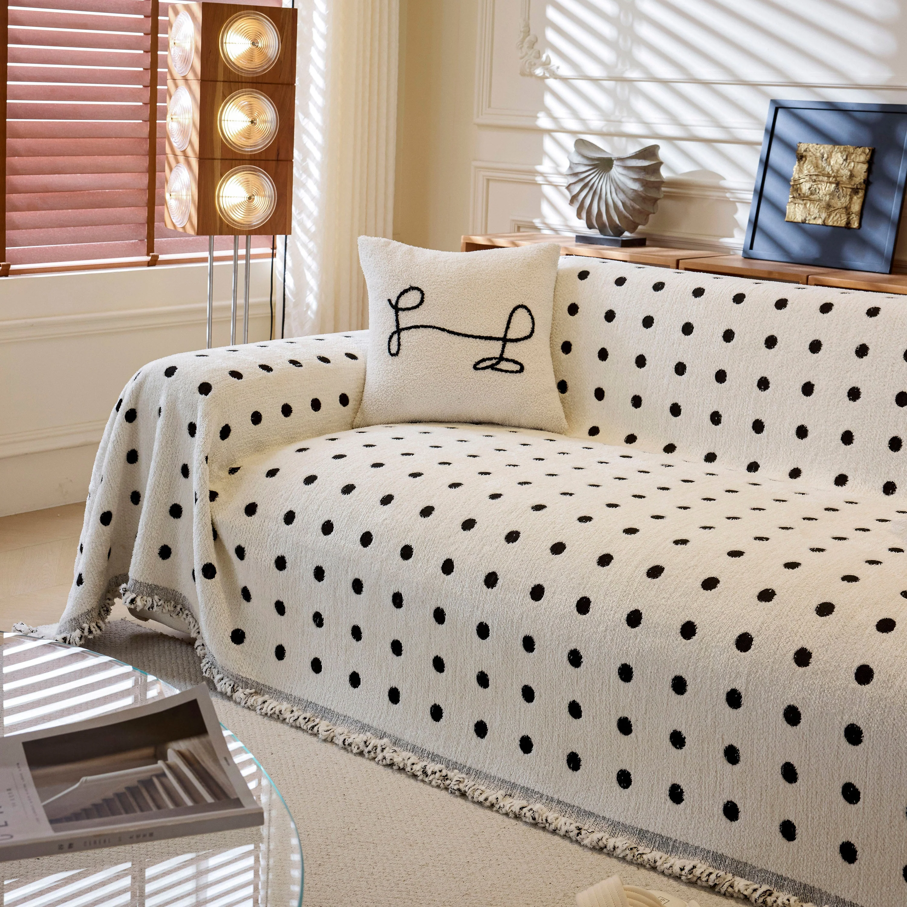 Decorative Plush Textured Woven Sofa Cover Throw, Cozy Soft Couch Protector Blanket - Image 46