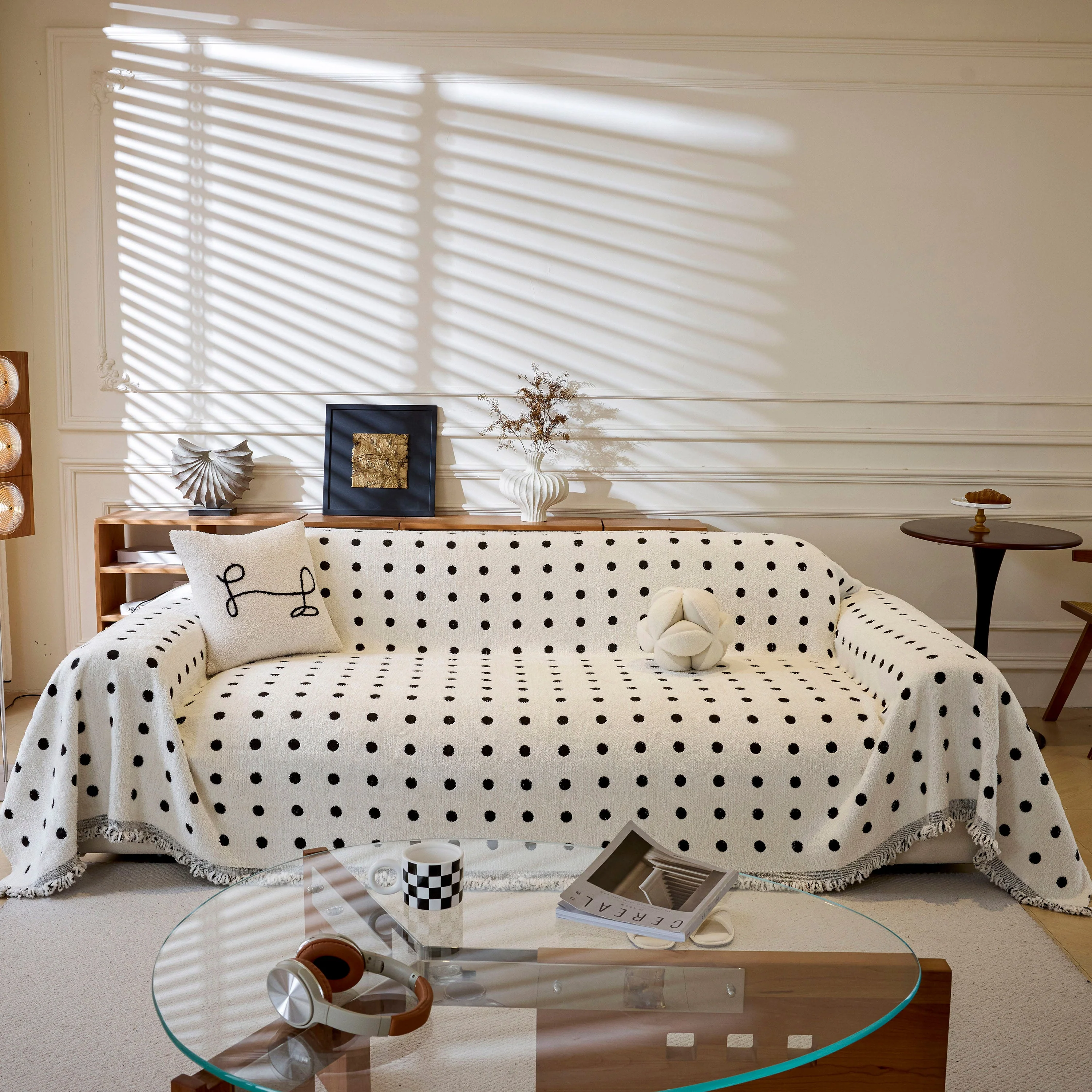Decorative Plush Textured Woven Sofa Cover Throw, Cozy Soft Couch Protector Blanket - Image 48