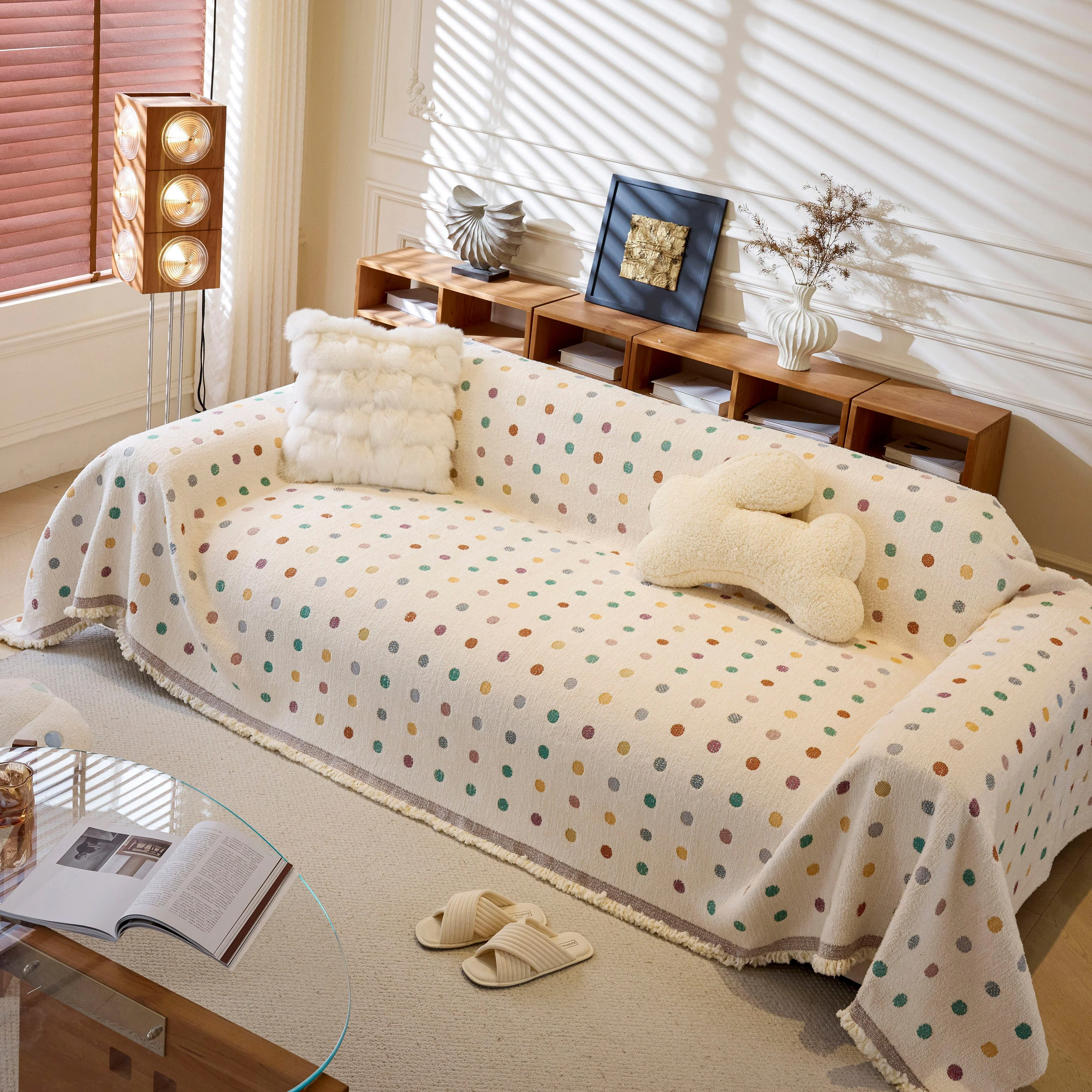 Decorative Plush Textured Woven Sofa Cover Throw, Cozy Soft Couch Protector Blanket - Image 5