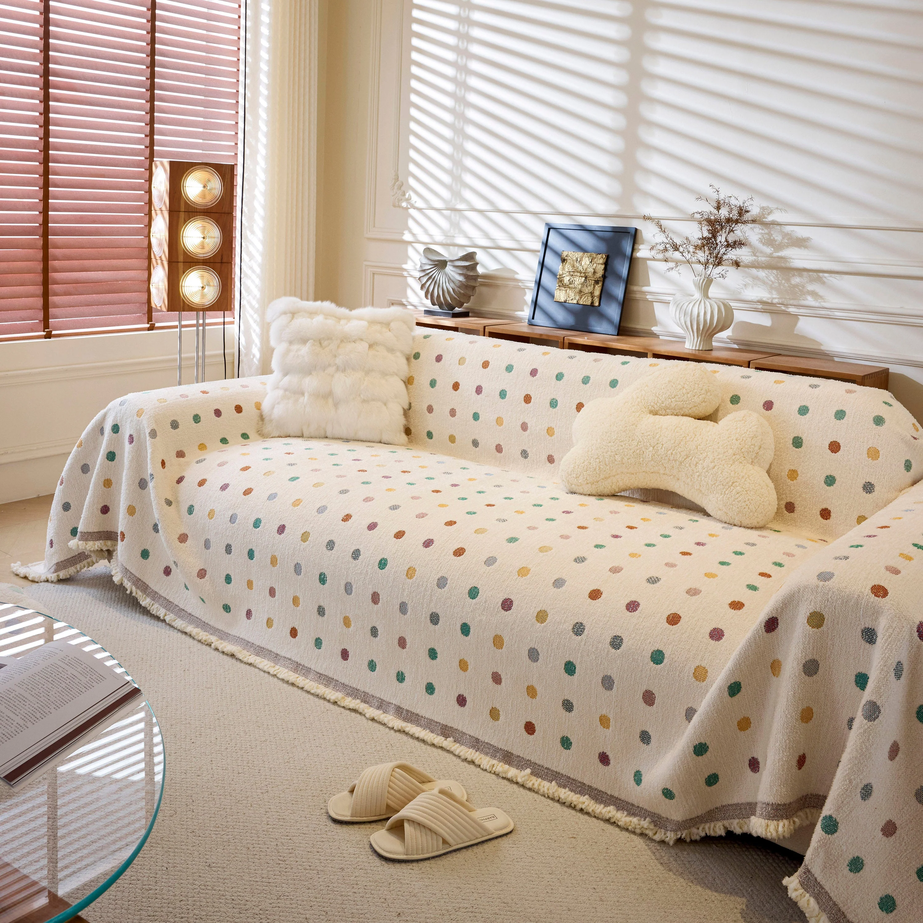 Decorative Plush Textured Woven Sofa Cover Throw, Cozy Soft Couch Protector Blanket - Image 6