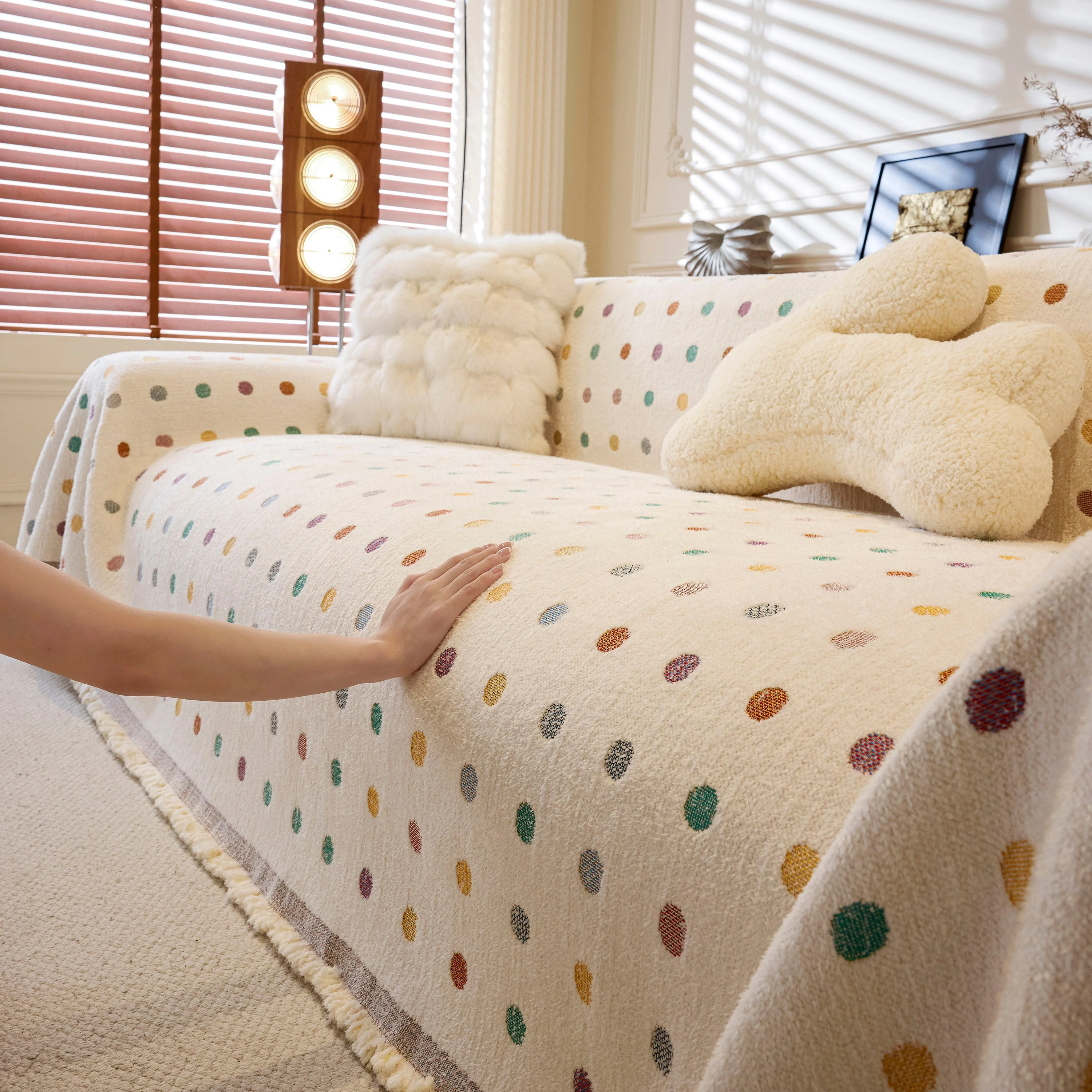Decorative Plush Textured Woven Sofa Cover Throw, Cozy Soft Couch Protector Blanket - Image 7
