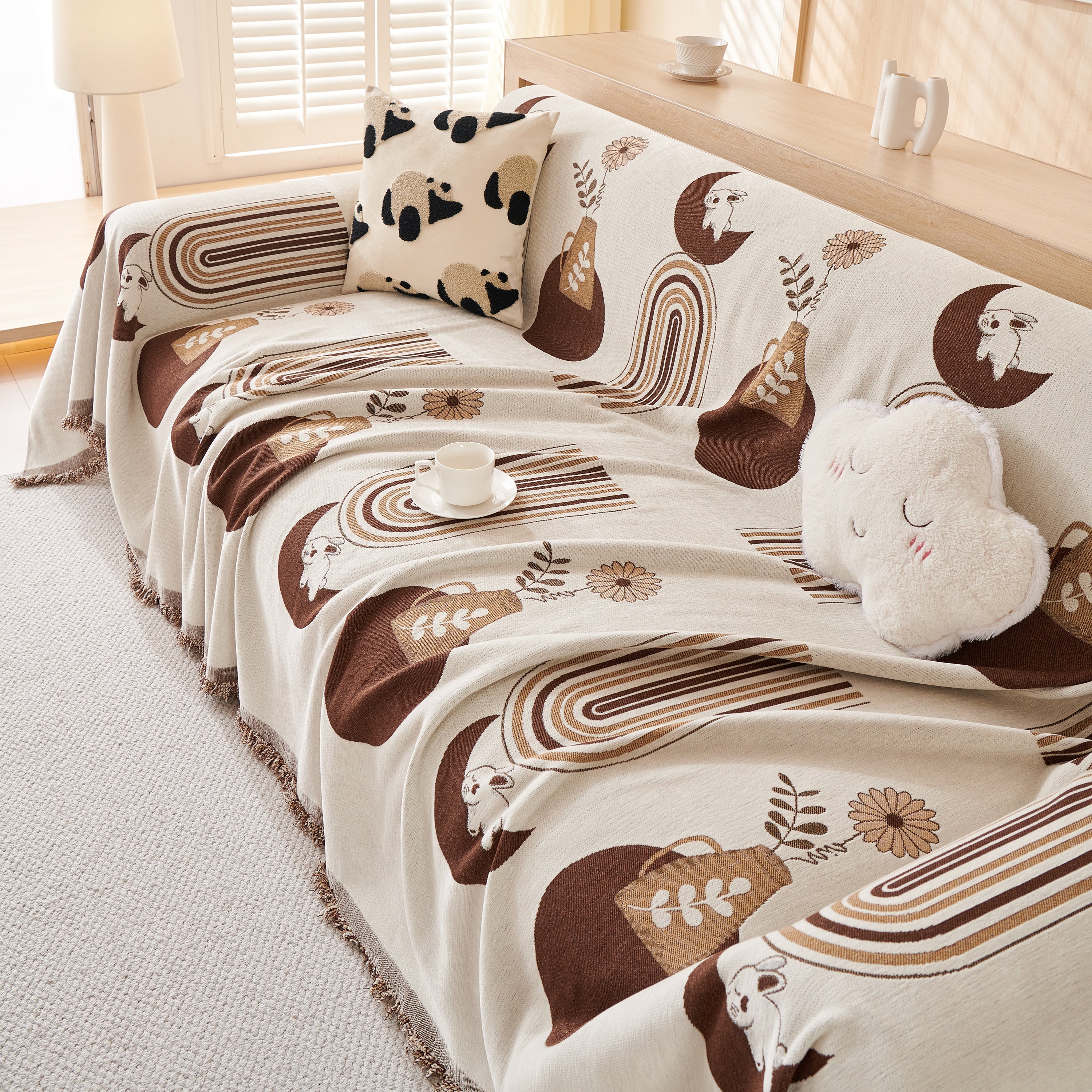 Decorative Throw Blankets for Couch Reversible Chenille Furniture Throw Covers for Sectional Sofa - Image 100
