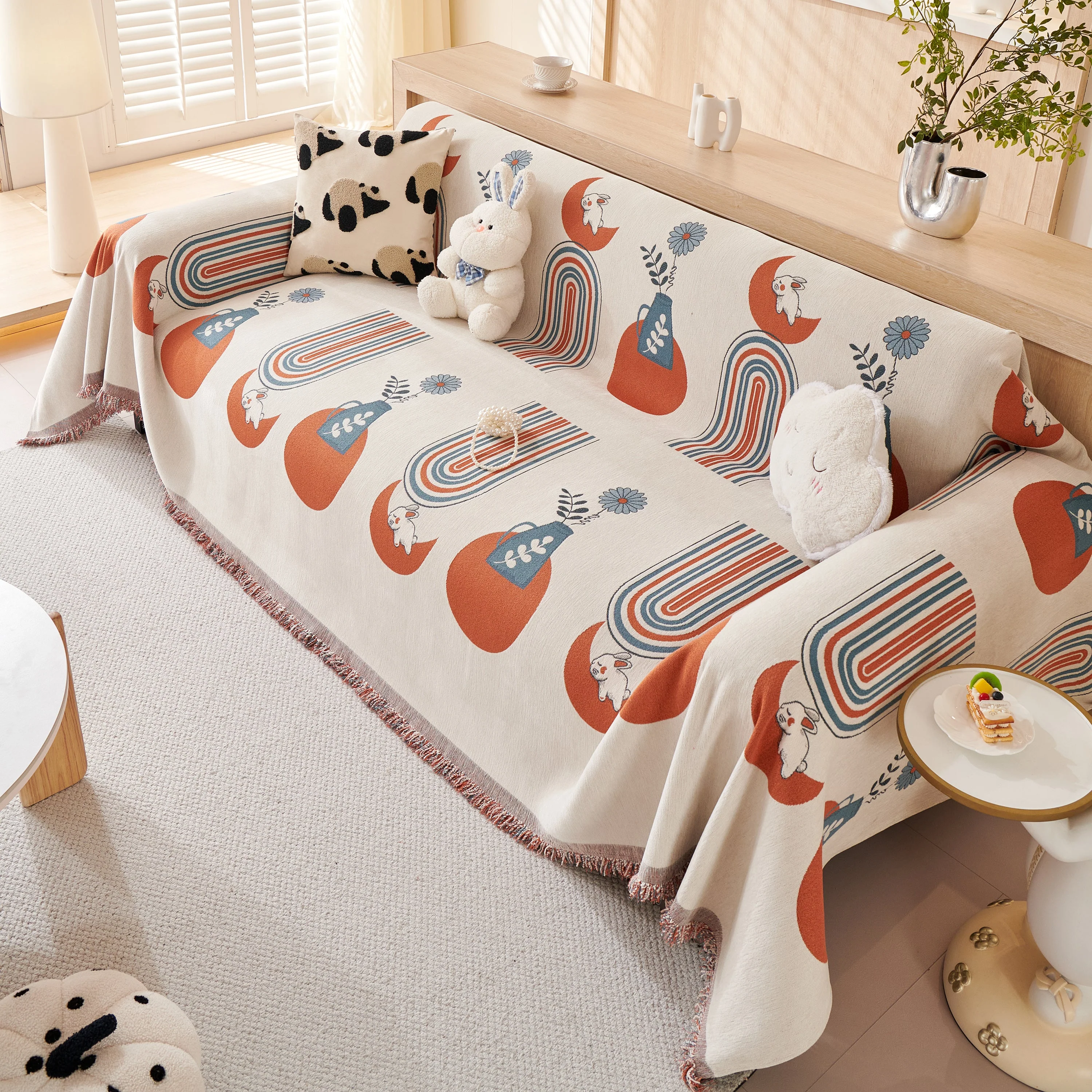 Decorative Throw Blankets for Couch Reversible Chenille Furniture Throw Covers for Sectional Sofa - Image 11