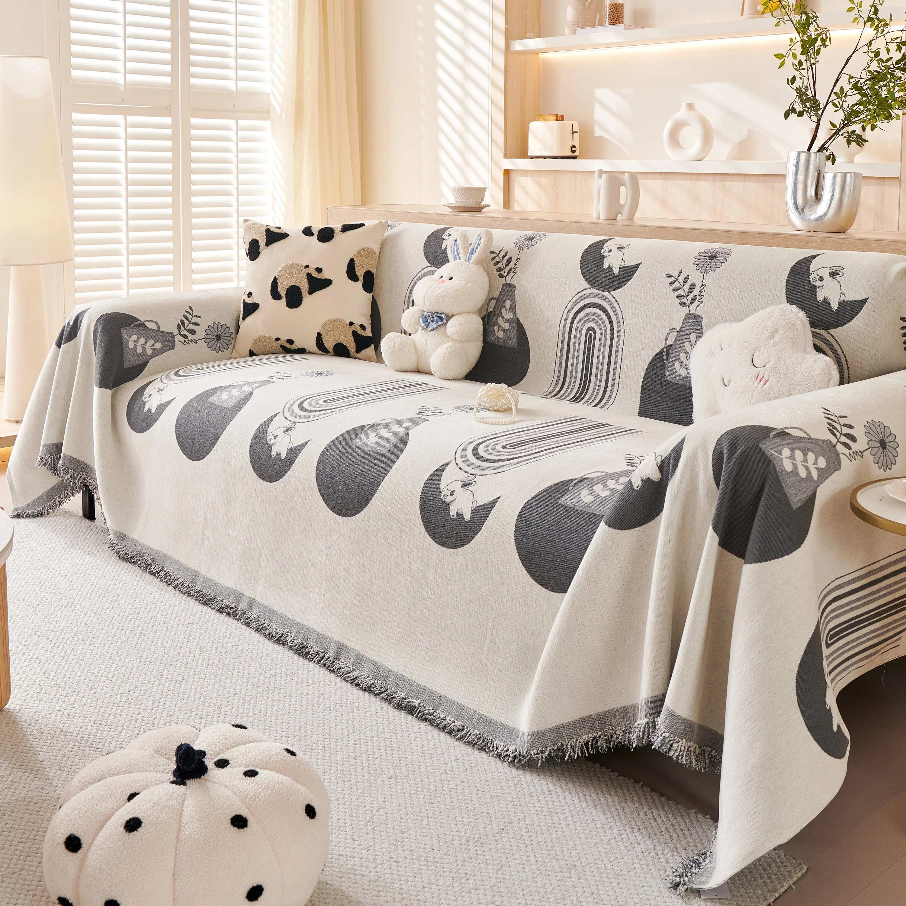 Decorative Throw Blankets for Couch Reversible Chenille Furniture Throw Covers for Sectional Sofa - Image 70