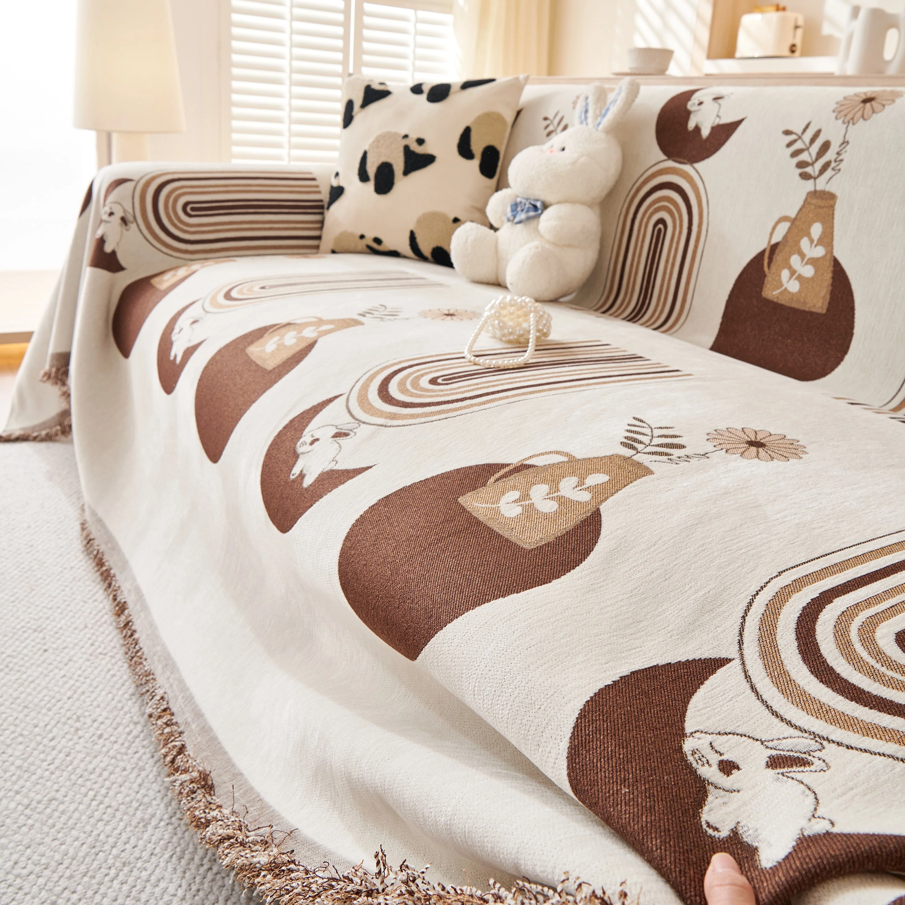 Decorative Throw Blankets for Couch Reversible Chenille Furniture Throw Covers for Sectional Sofa - Image 77