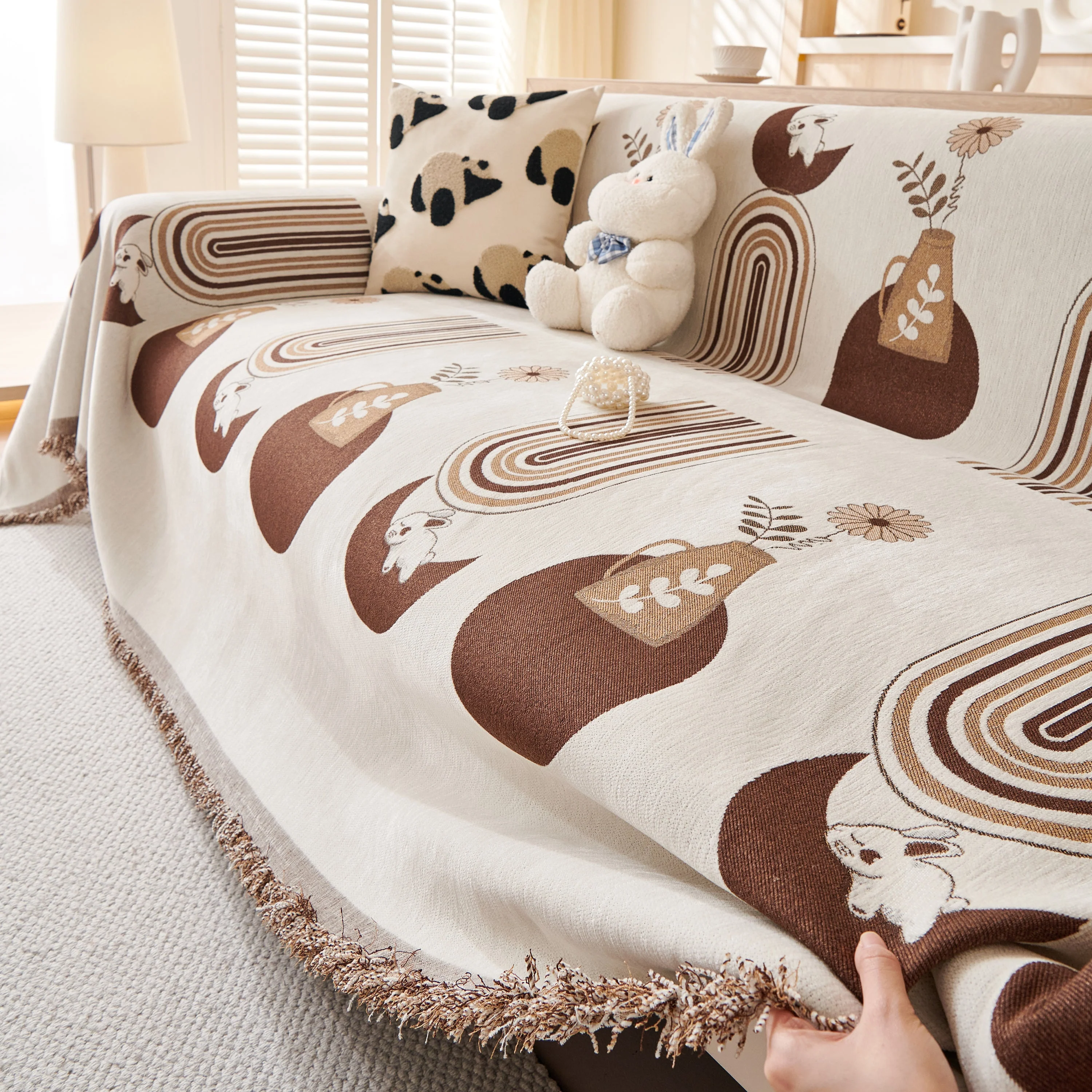 Decorative Throw Blankets for Couch Reversible Chenille Furniture Throw Covers for Sectional Sofa - Image 82